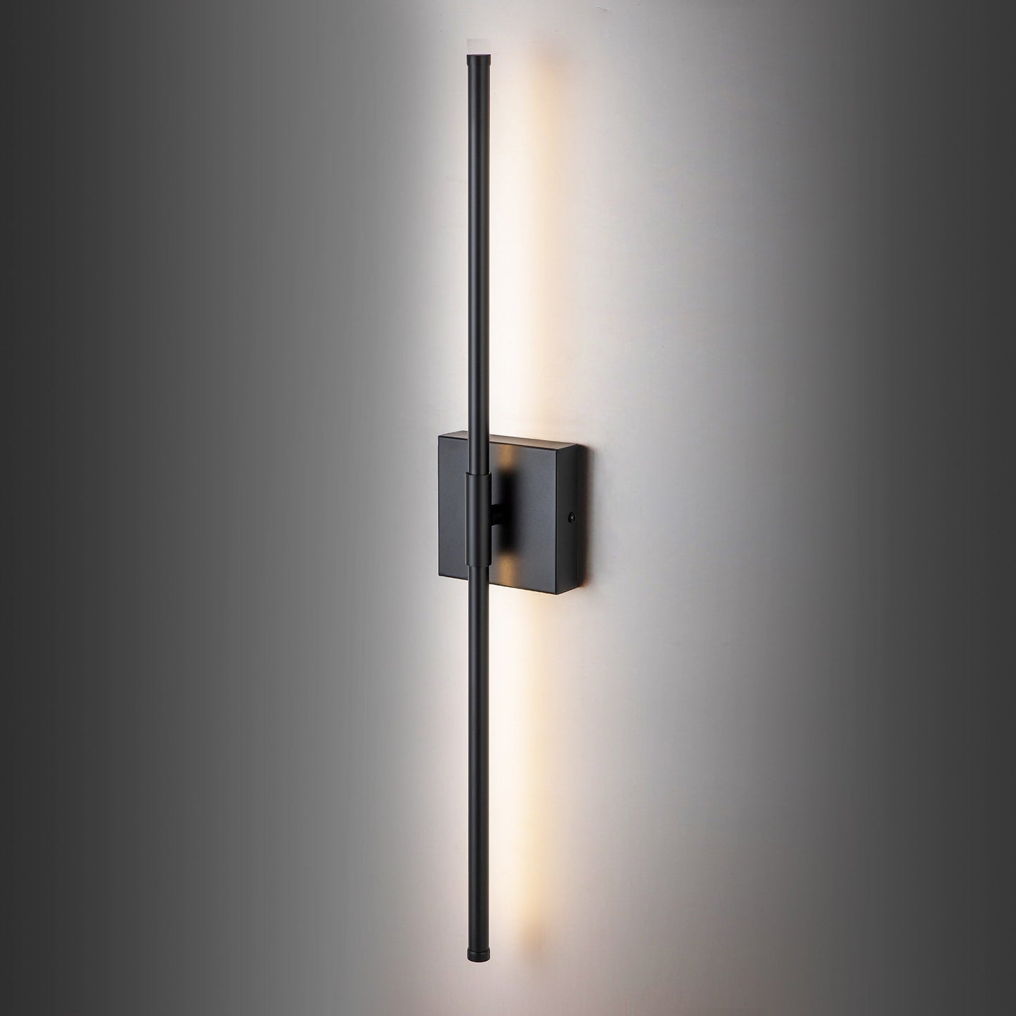 Applique murale linéaire moderne à 1 ampoule, noire, dorée et nickel, à LED, à intensité variable, pour salle de bain