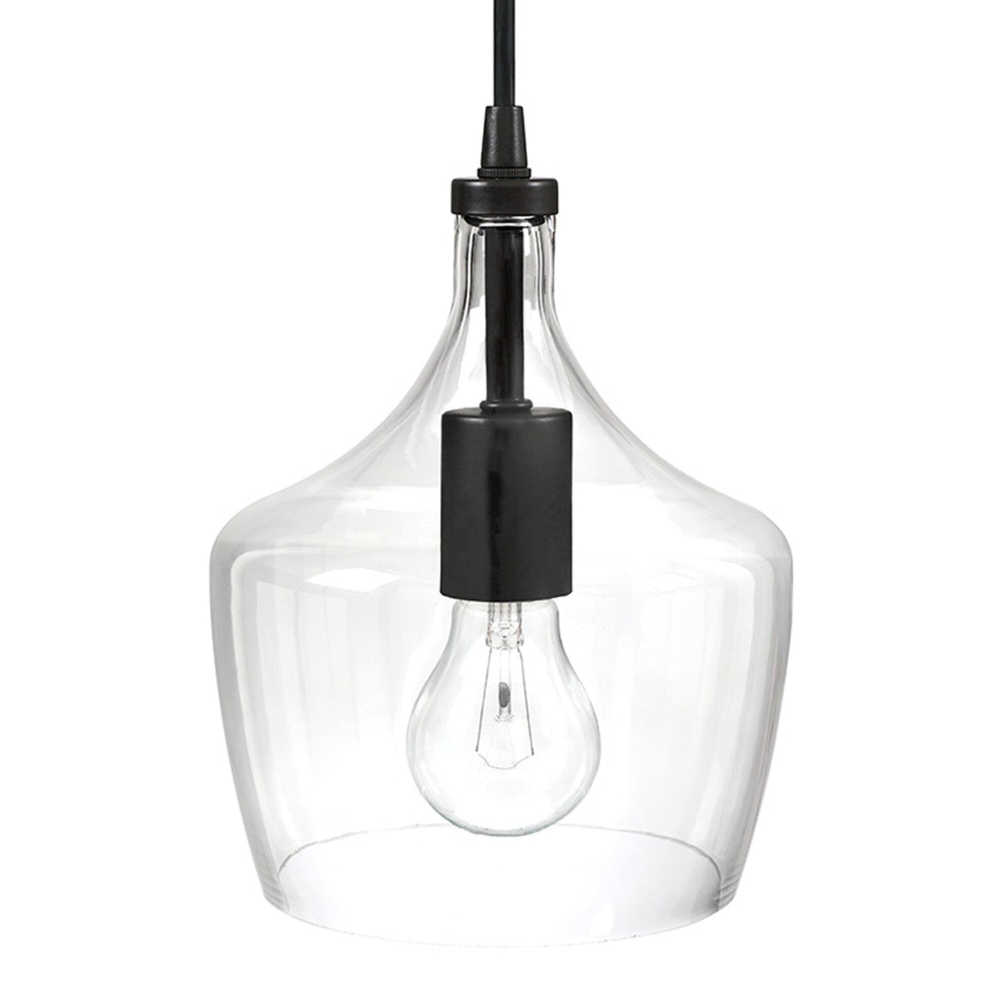 Suspension en verre transparent en forme de larme pour îlot de cuisine à 1 lumière (1 ou 3 packs au choix)