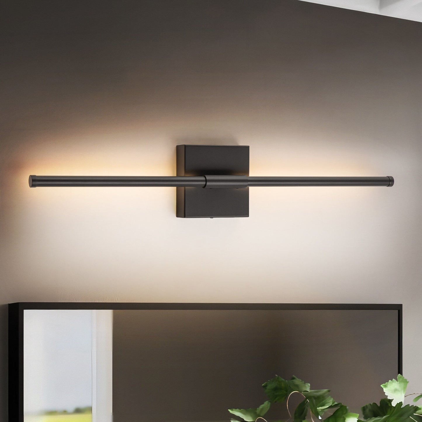 Applique murale de salle de bain à 1 lumière, linéaire et moderne, à intensité variable, à DEL intégrée, de 23,6 po