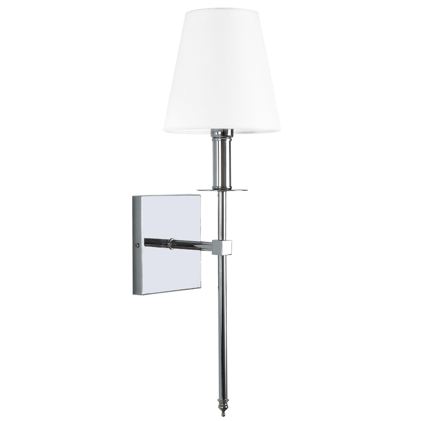 Applique murale à 1 lumière avec abat-jour en tissu blanc
