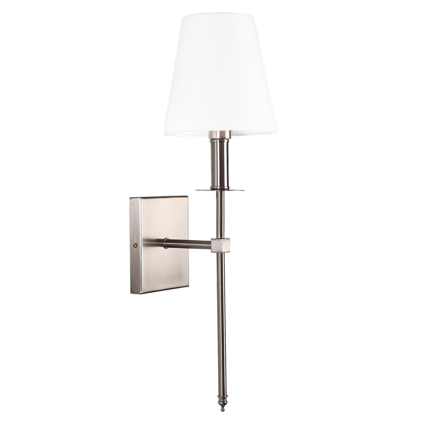 Applique murale à 1 lumière avec abat-jour en tissu blanc