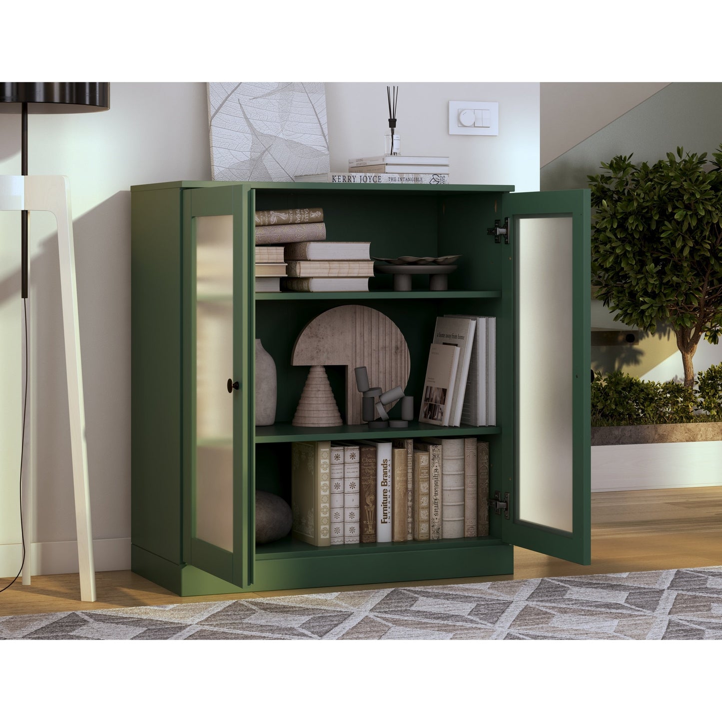 Bibliothèque 100 % bois massif à 3 étagères avec portes en option par Palace Imports