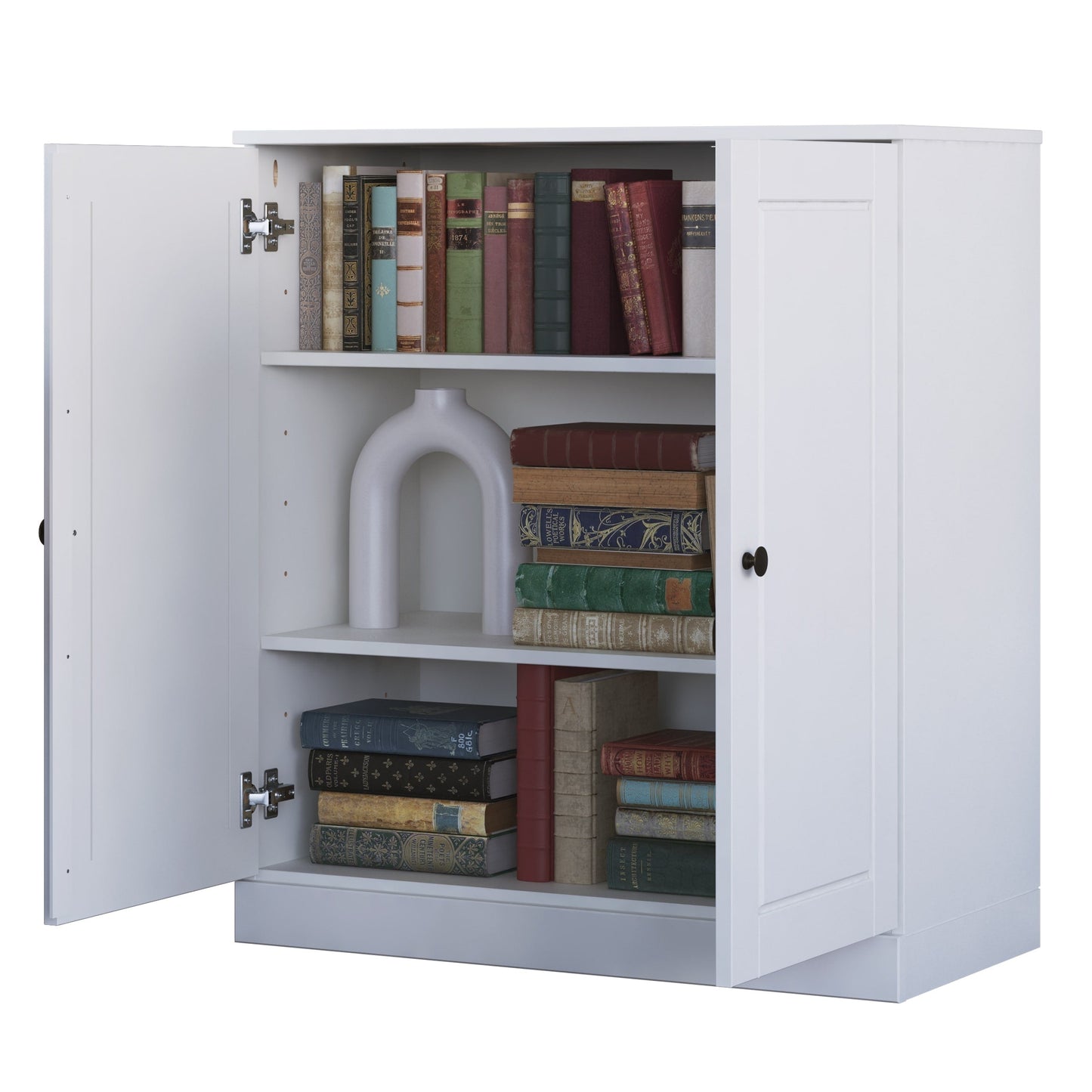 Bibliothèque 100 % bois massif à 3 étagères avec portes en option par Palace Imports