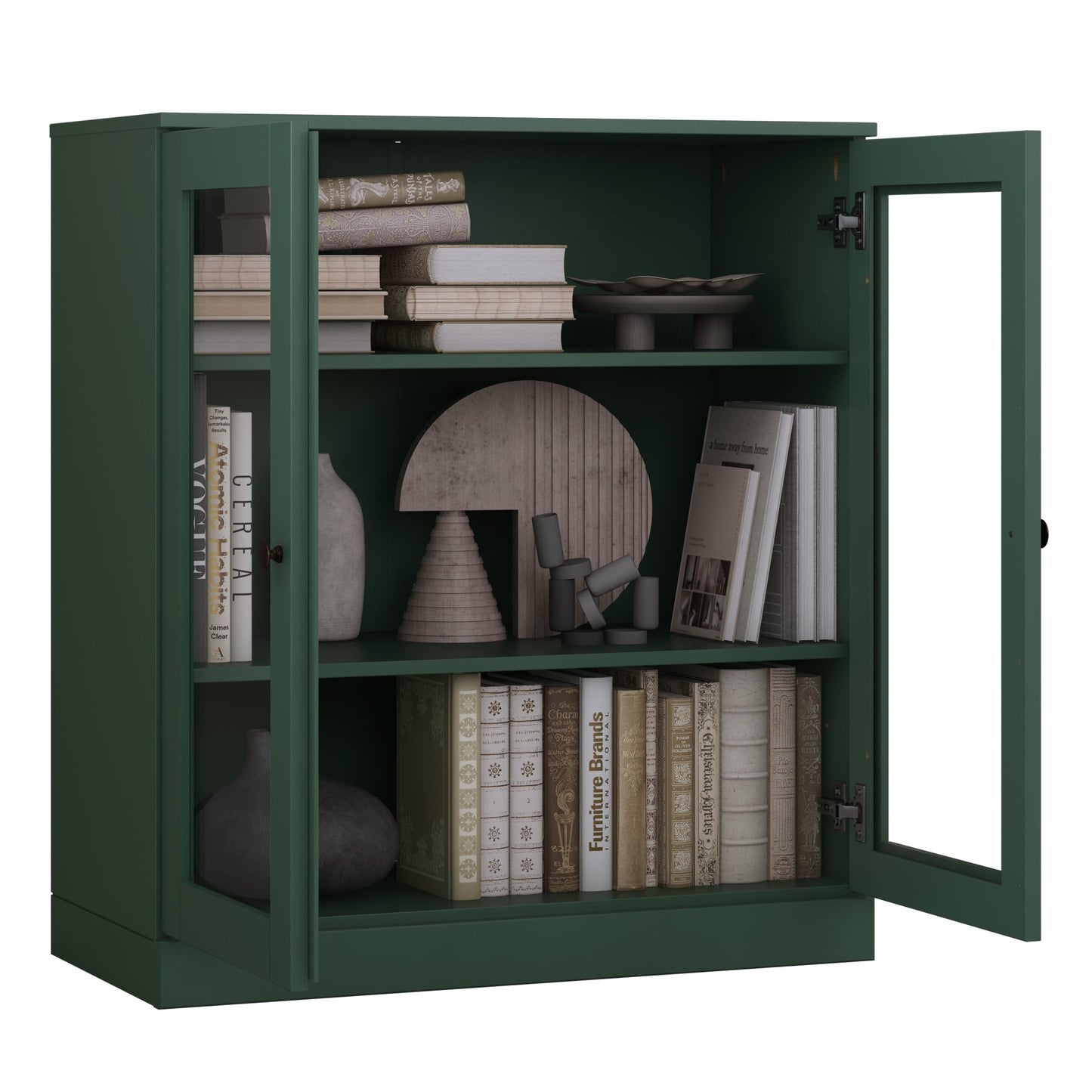 Bibliothèque 100 % bois massif à 3 étagères avec portes en option par Palace Imports