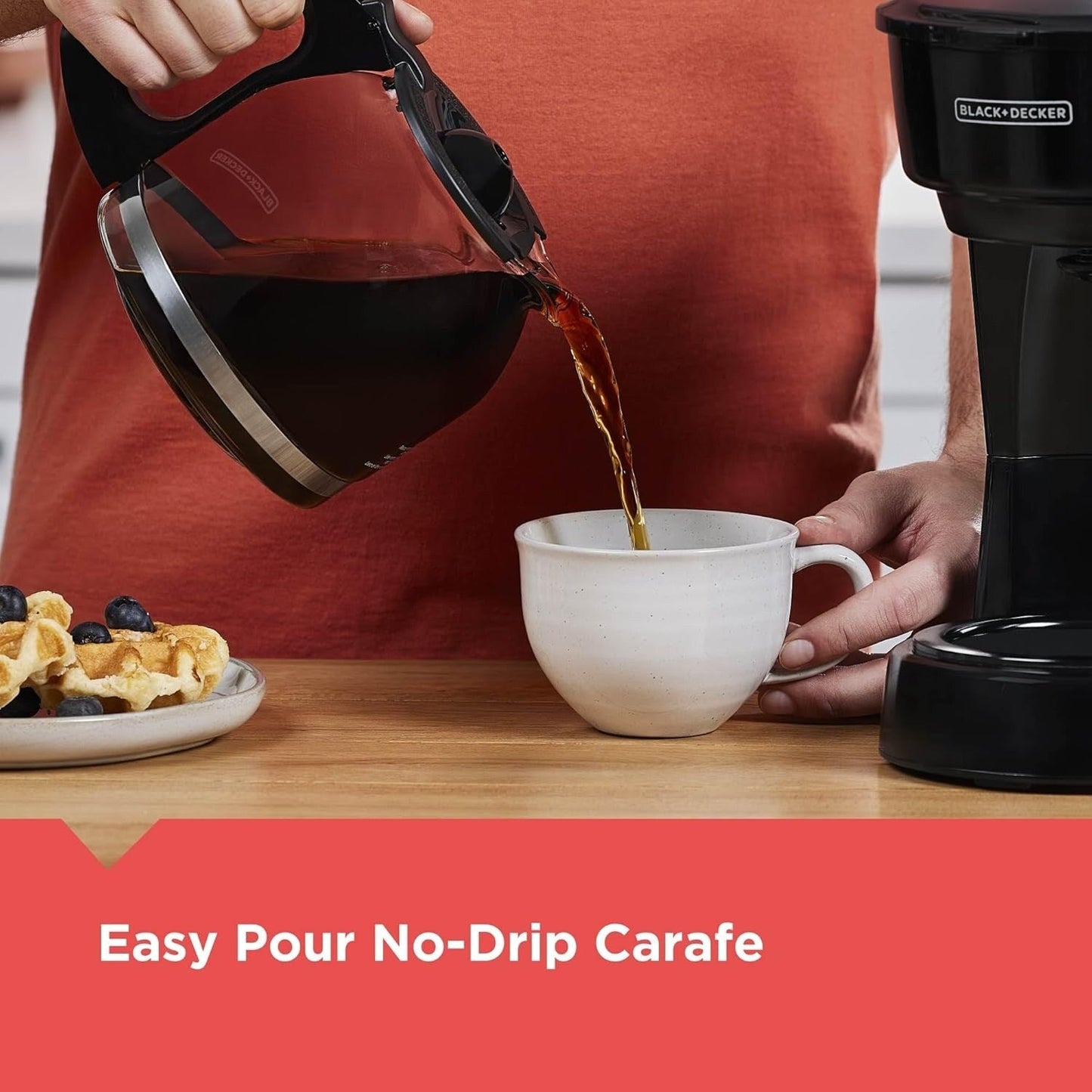 Cafetière 12 tasses, technologie Vortex, carafe anti-goutte