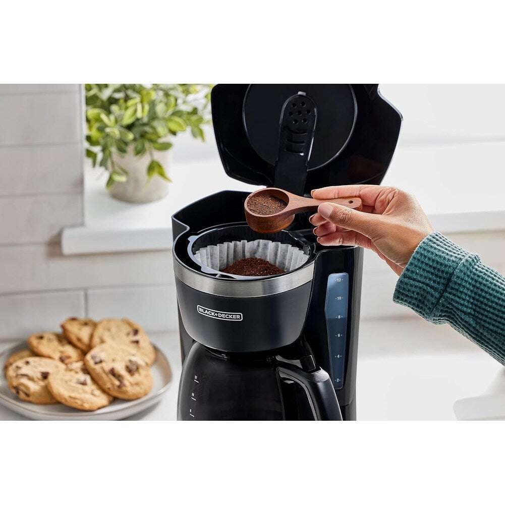 Cafetière numérique 12 tasses, programmable, filtre lavable, Sneak-A-Cup, infusion automatique, maintien de la plaque chauffante, noire