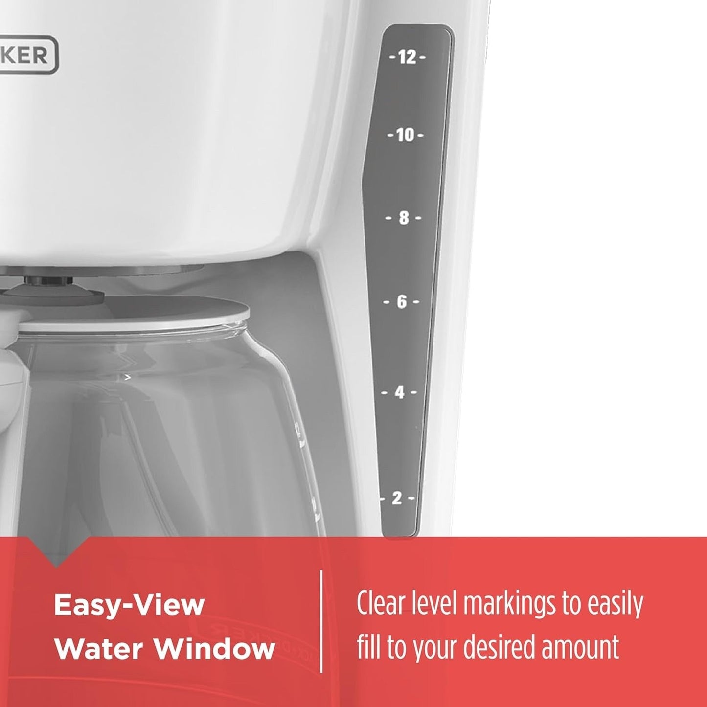 Cafetière numérique 12 tasses, programmable, filtre lavable, Sneak-A-Cup, infusion automatique, maintien de la plaque chauffante, blanche