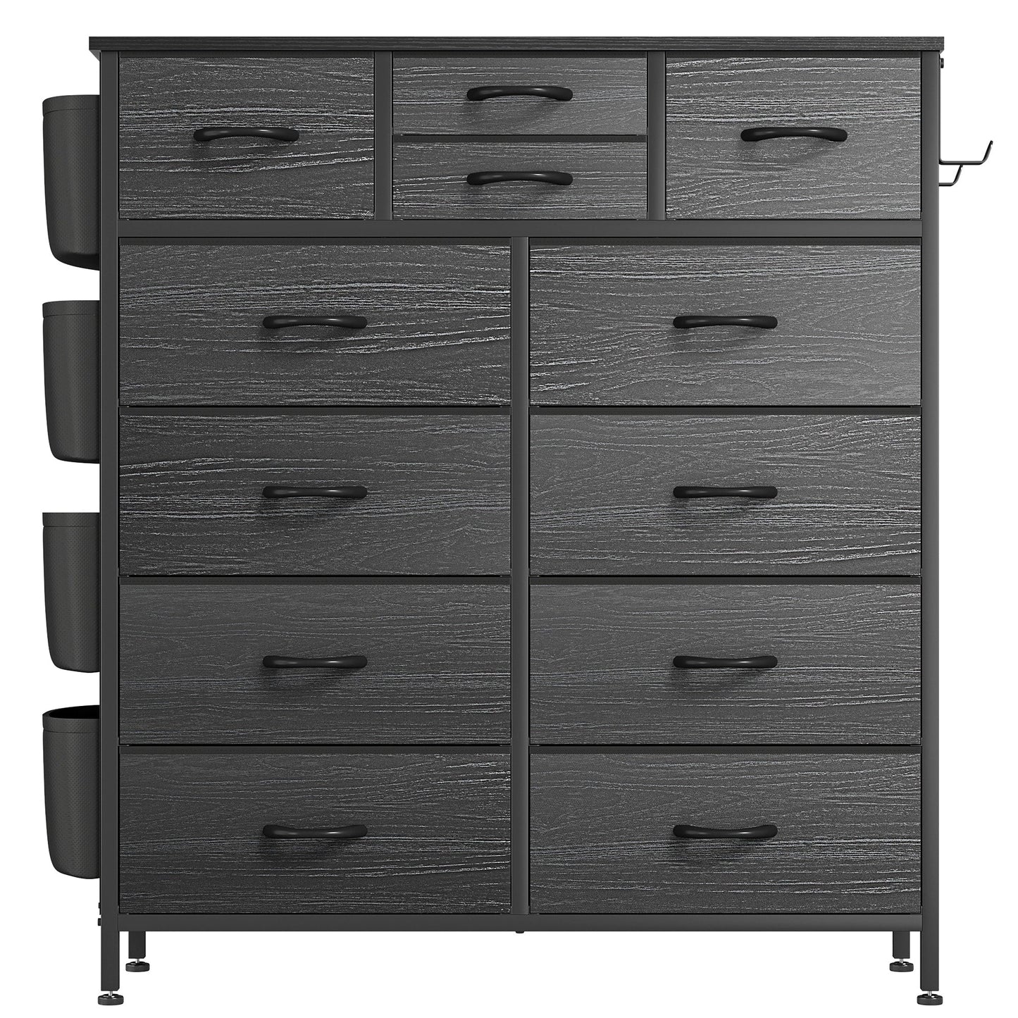 Commode haute en tissu à 12 tiroirs pour chambre à coucher