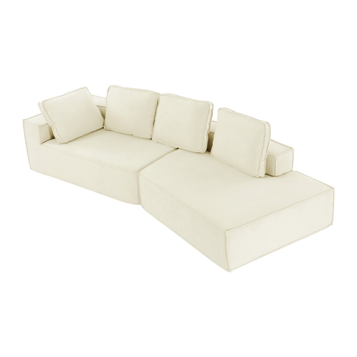 Canapé-lit d'intérieur moderne et élégant, 125 cm, aux lignes épurées, pour le salon, beige