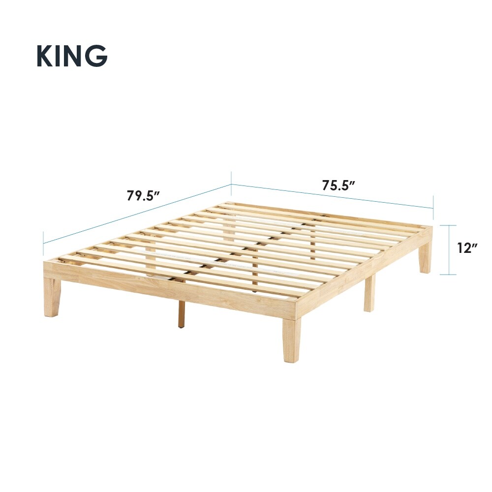 Cadre de lit plateforme classique en bois massif 12