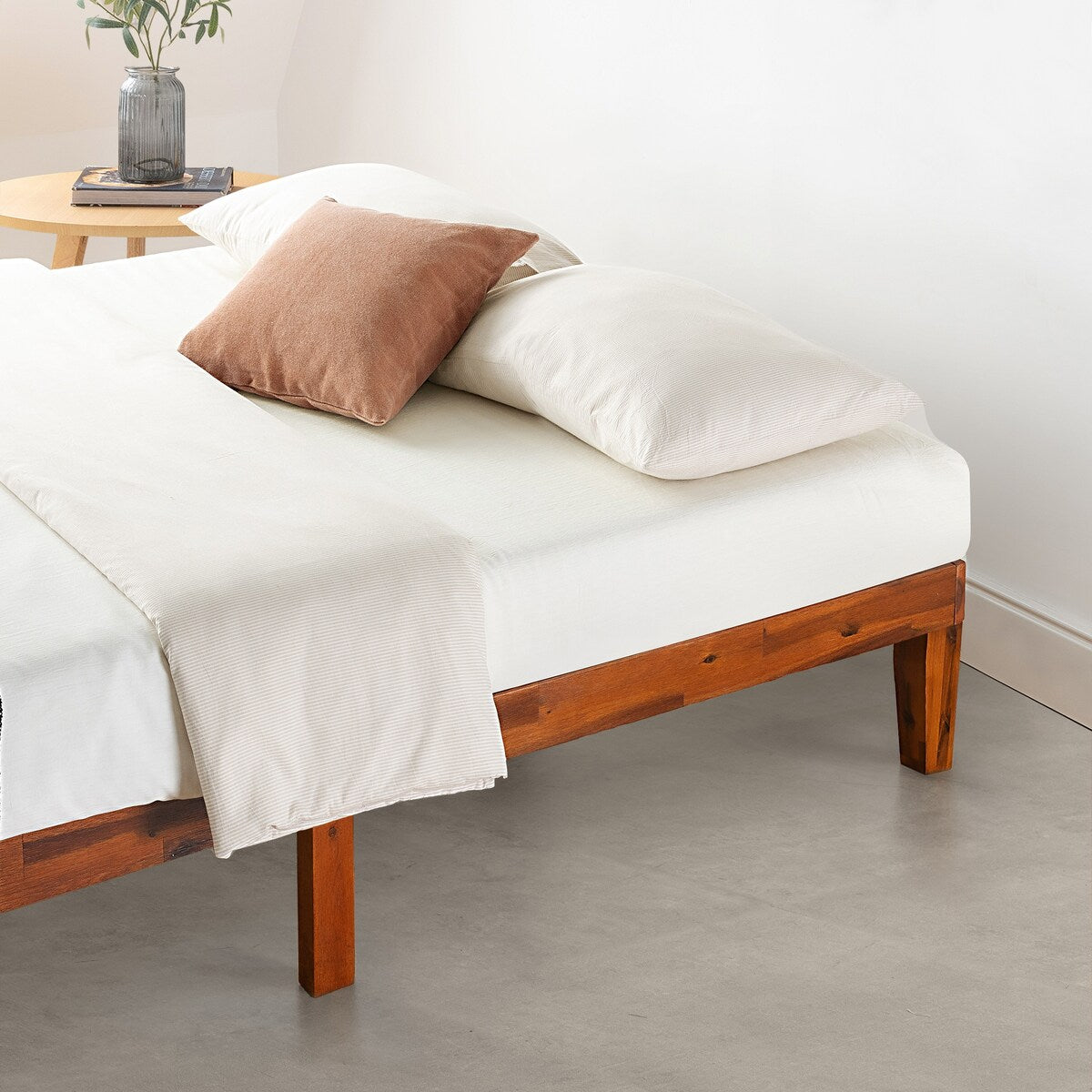 Cadre de lit plateforme classique en bois massif 12
