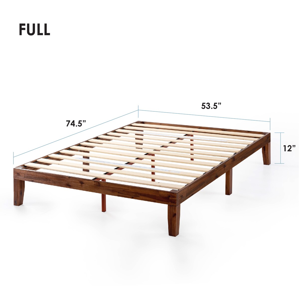 Cadre de lit plateforme classique en bois massif 12