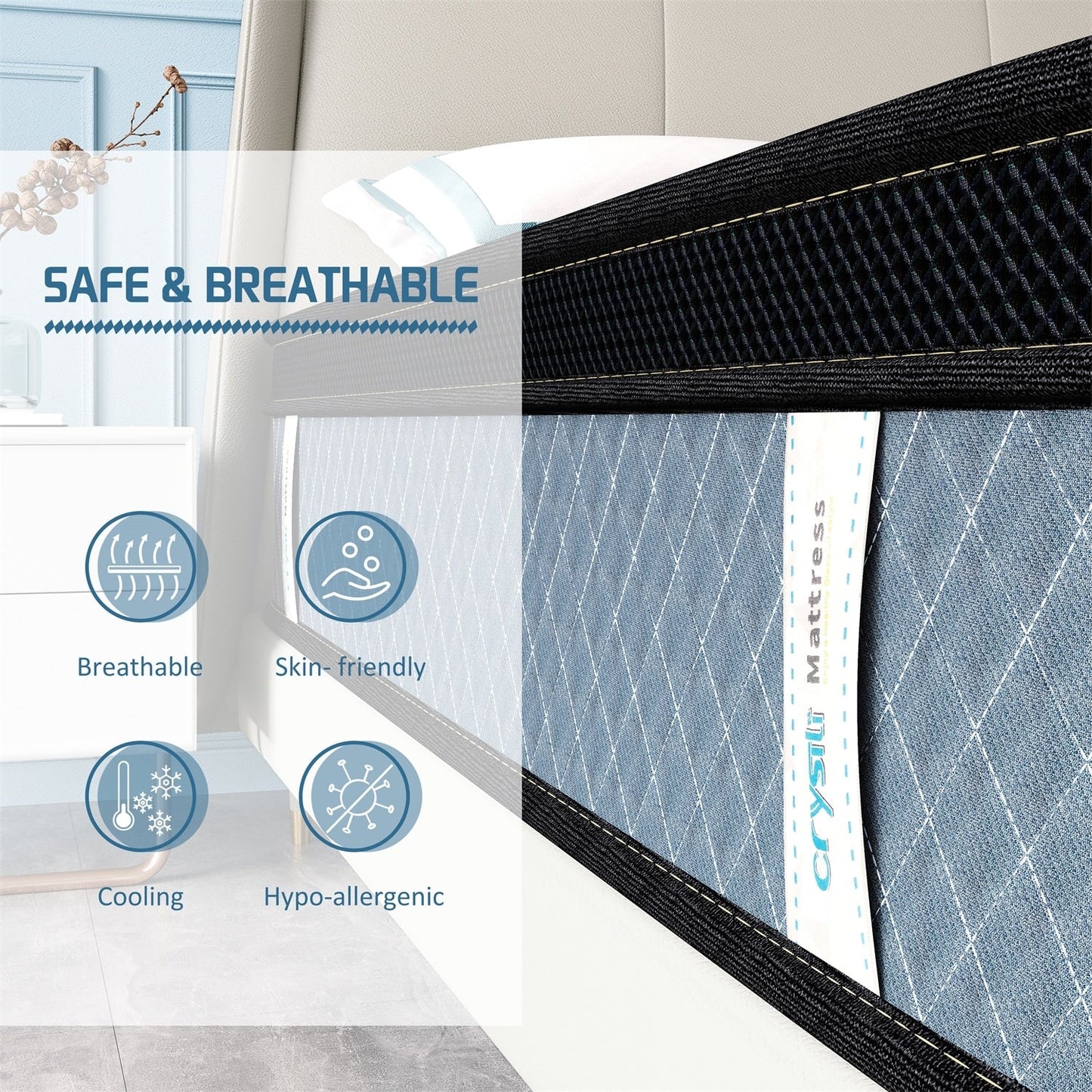 Matelas hybride moelleux de 14 pouces dans une boîte