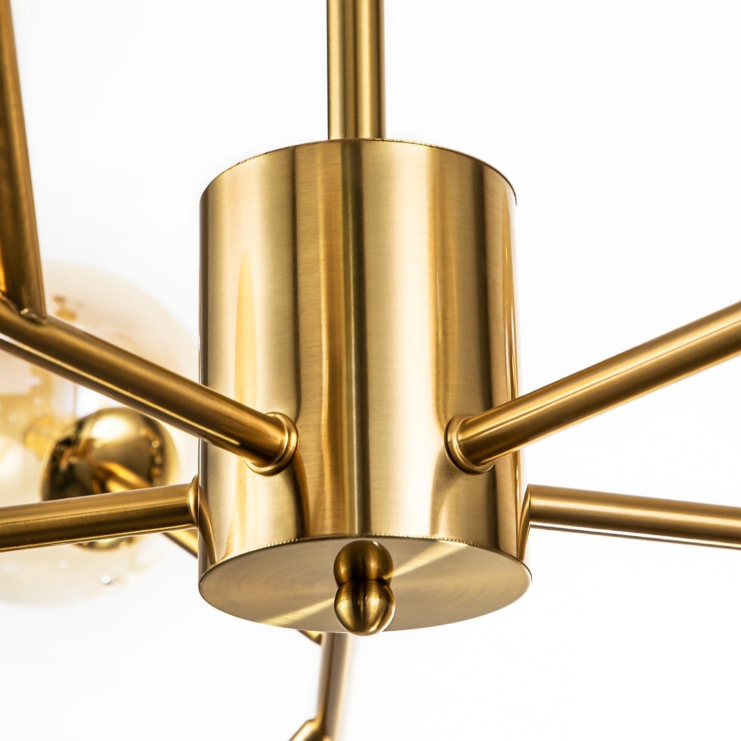Lustre linéaire moderne à 15 lumières pour îlot de cuisine Sputnik, composé de branches et de bulles en verre