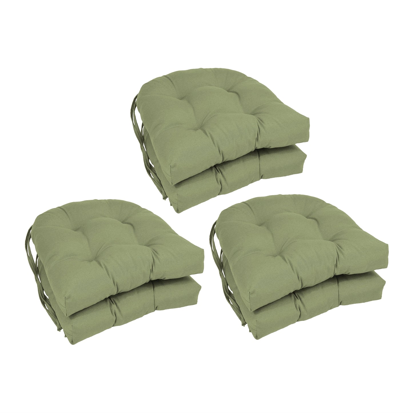 Coussins de chaise d'intérieur en sergé en forme de U de 16 pouces (ensemble de 2, 4 ou 6) - 16 x 16