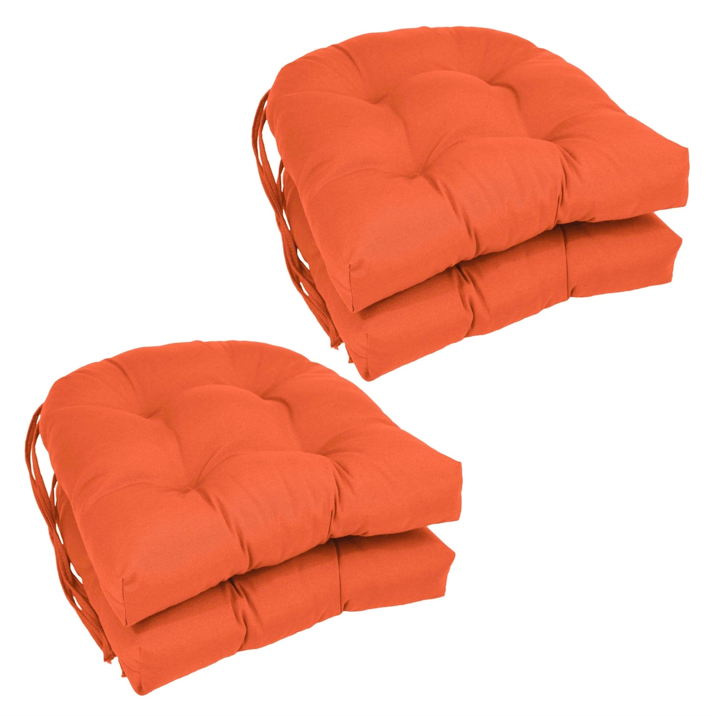 Coussins de chaise d'intérieur en sergé en forme de U de 16 pouces (ensemble de 2, 4 ou 6) - 16 x 16