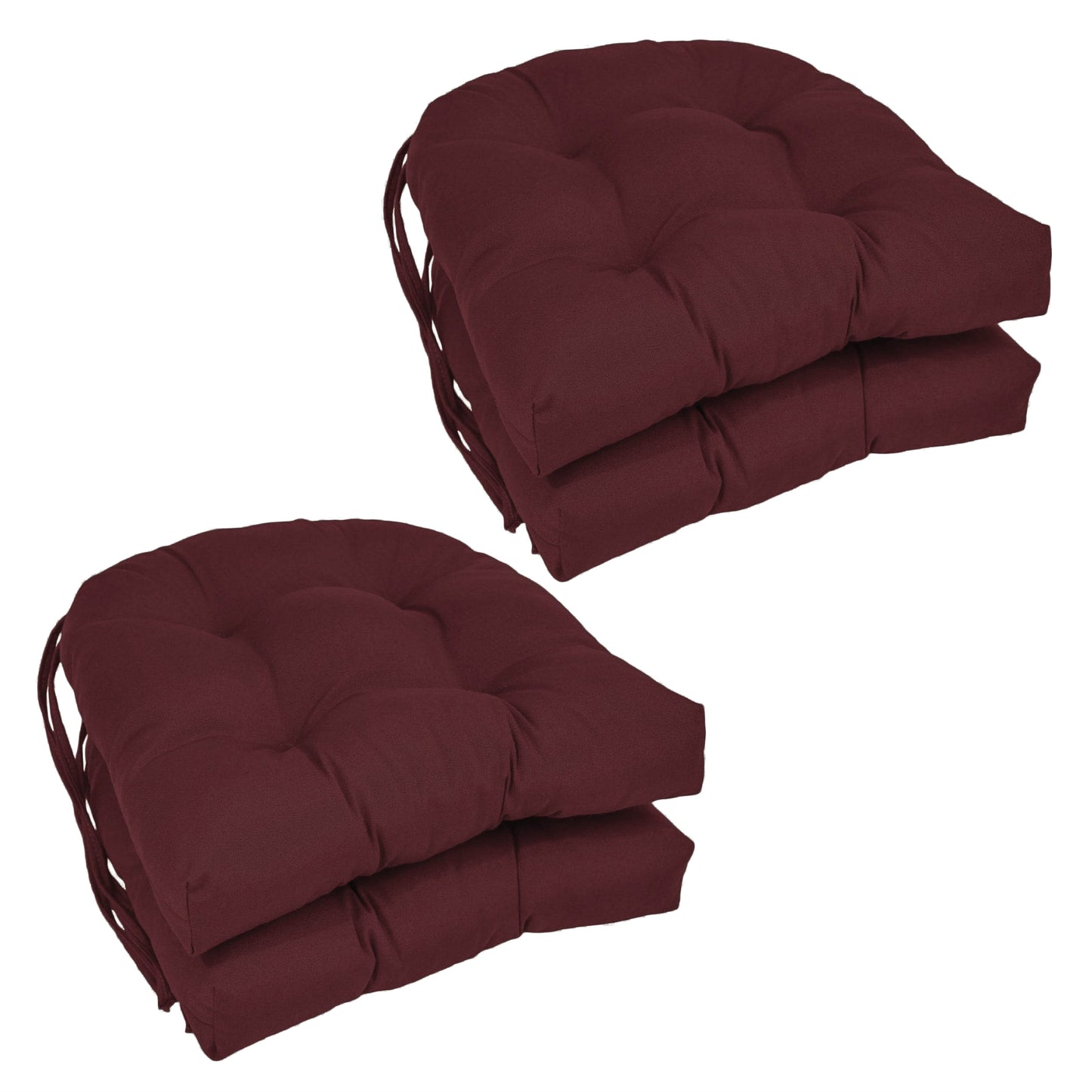 Coussins de chaise d'intérieur en sergé en forme de U de 16 pouces (ensemble de 2, 4 ou 6) - 16 x 16
