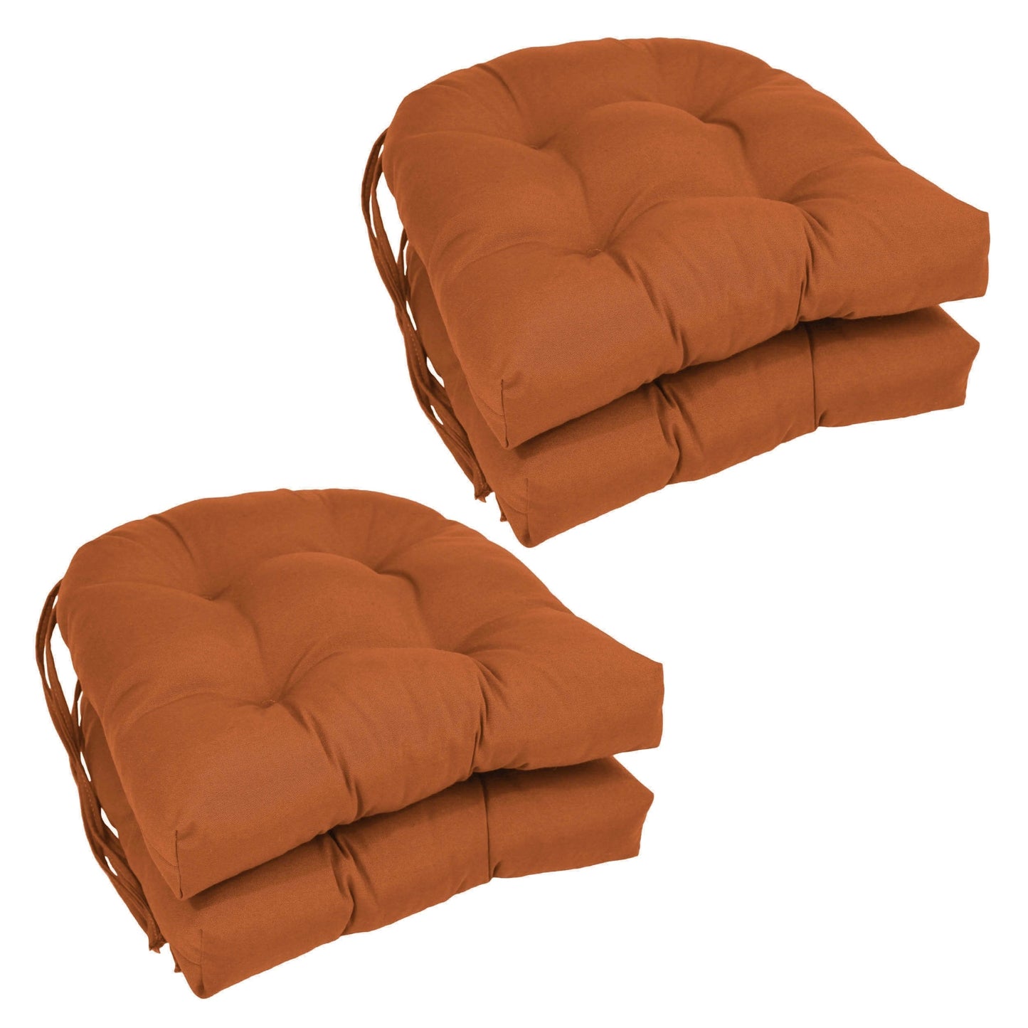 Coussins de chaise d'intérieur en sergé en forme de U de 16 pouces (ensemble de 2, 4 ou 6) - 16 x 16