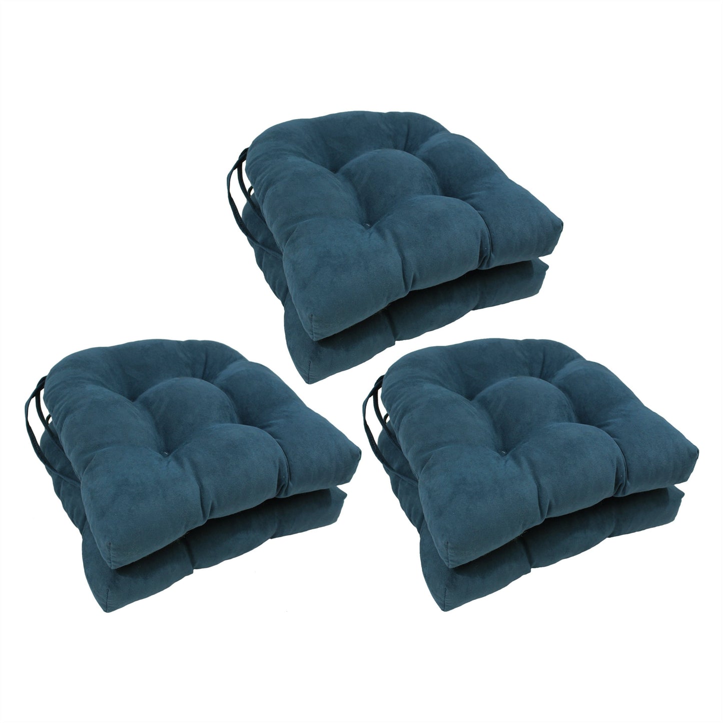 Coussins de chaise d'intérieur en microsuède en forme de U de 16 pouces (lot de 2, 4 ou 6)