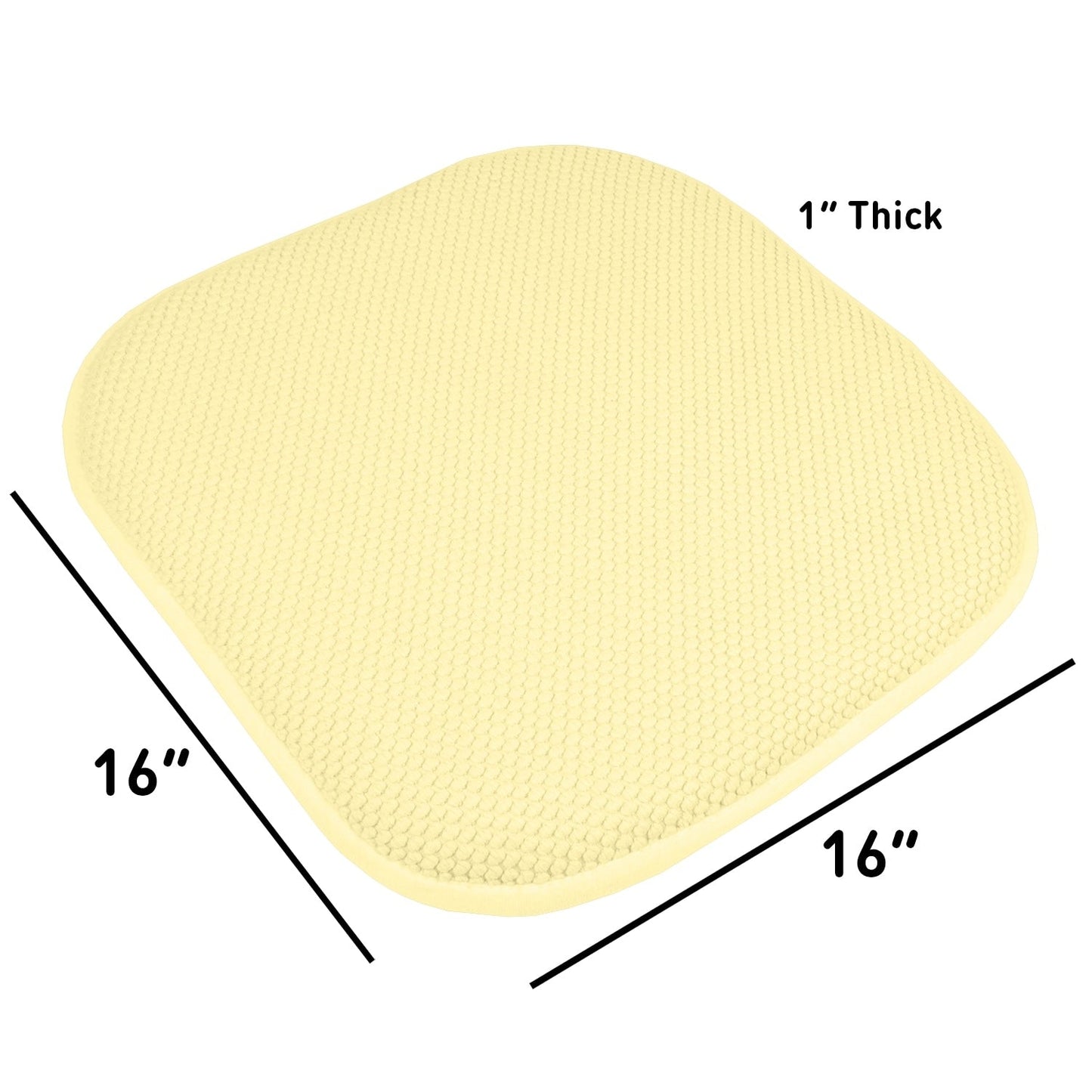 Coussins de siège carrés antidérapants en mousse à mémoire de forme de 16 po (2 ou 4) - 16 x 16