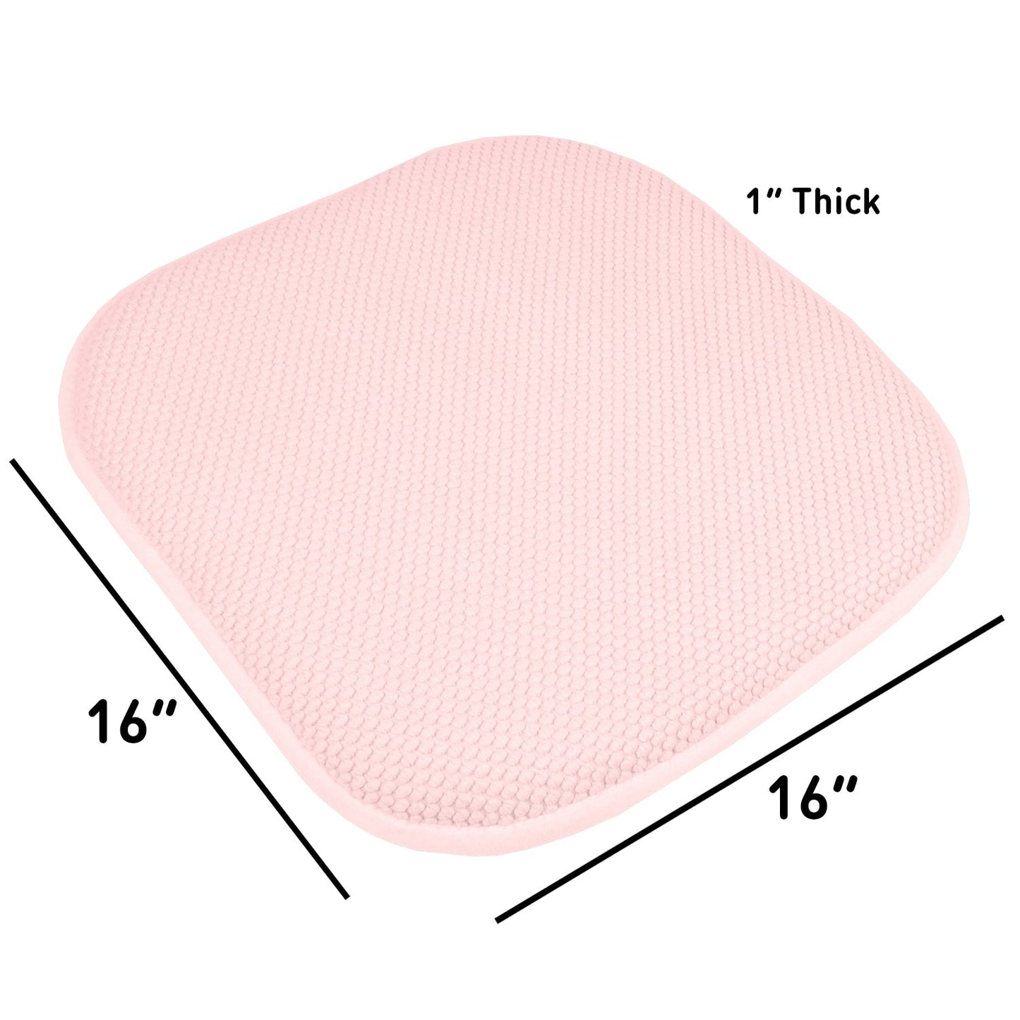 Coussins de siège carrés antidérapants en mousse à mémoire de forme de 16 po (2 ou 4) - 16 x 16