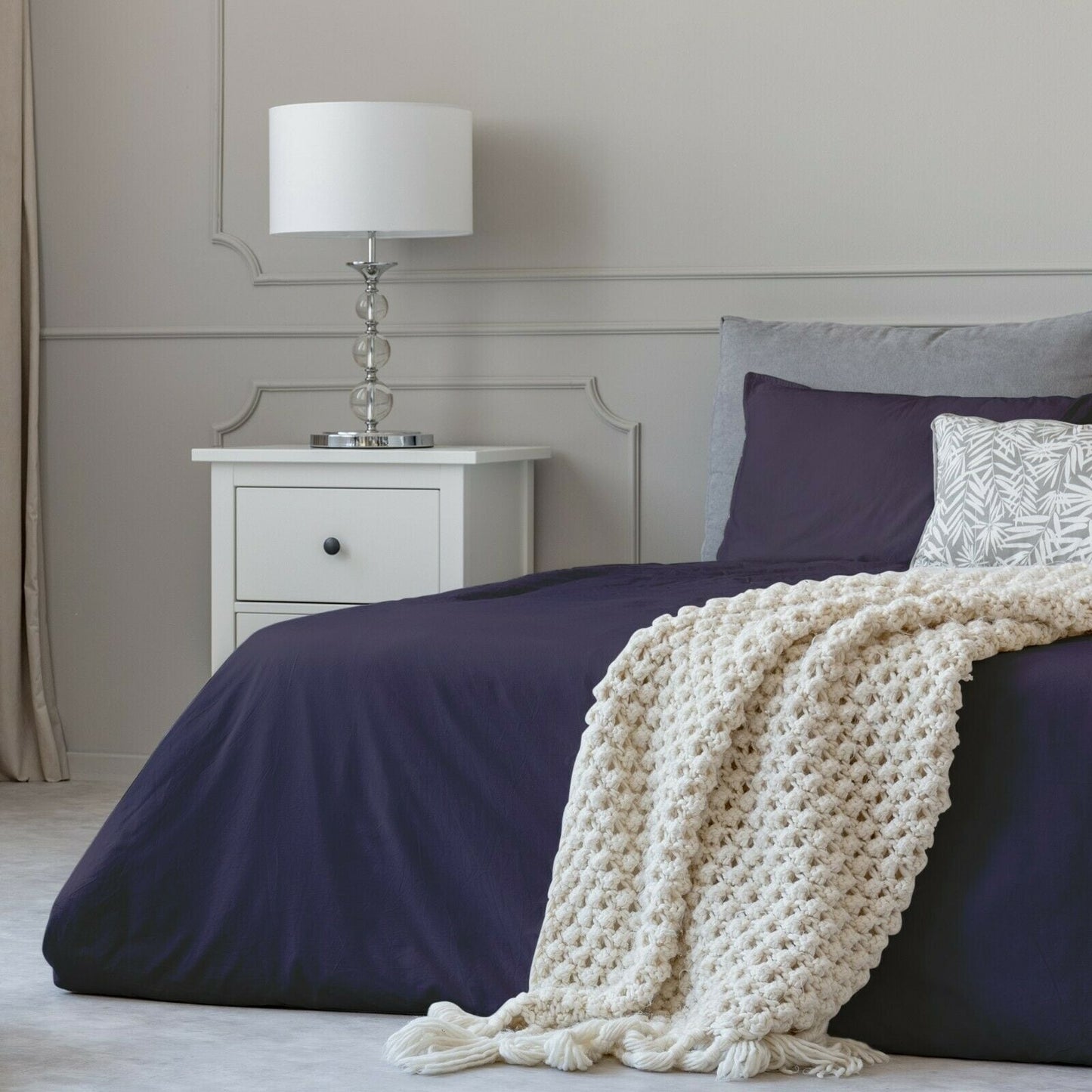Parure de lit en coton 1800 fils, taies d'oreiller, poche profonde, toutes tailles