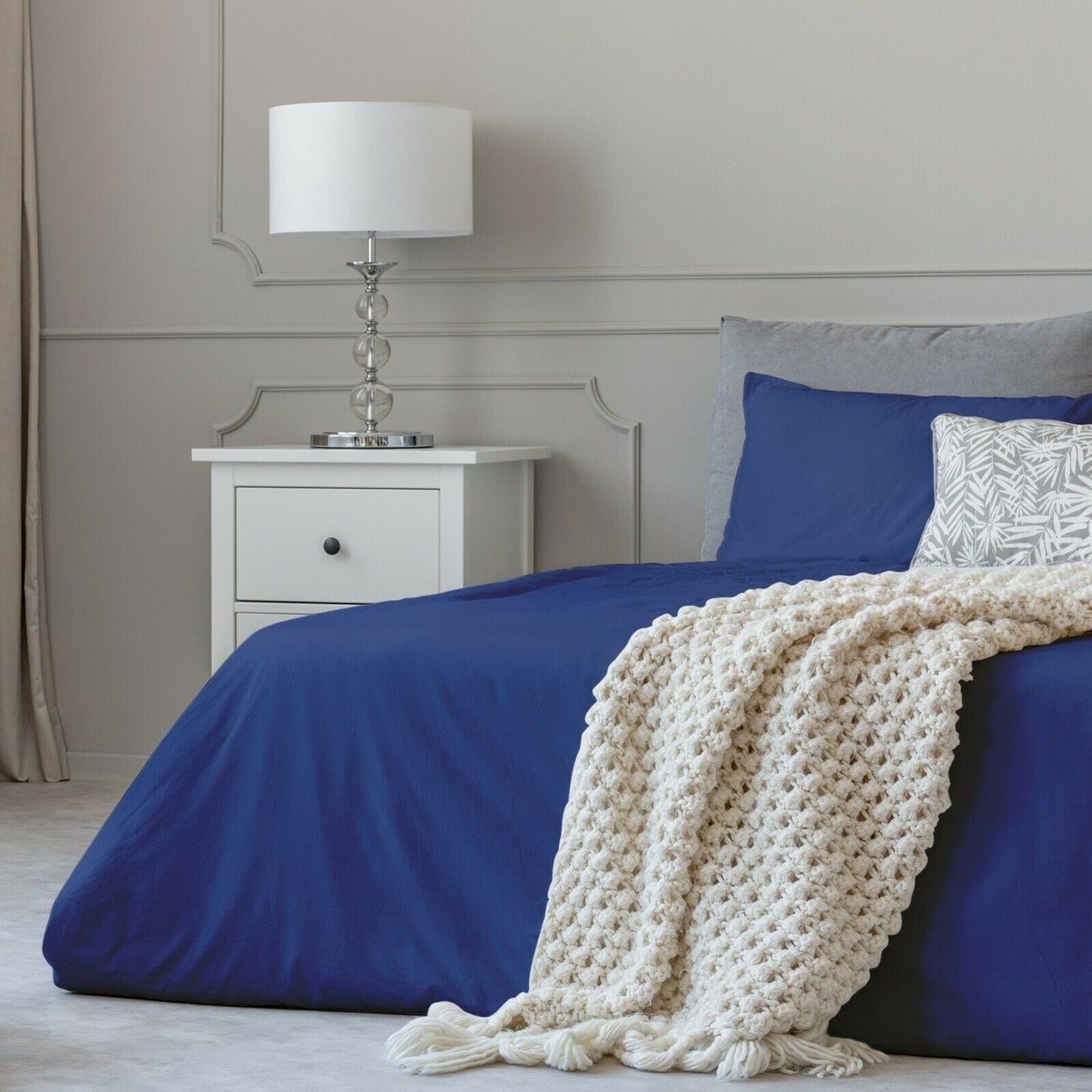 Parure de lit en coton 1800 fils, taies d'oreiller, poche profonde, toutes tailles