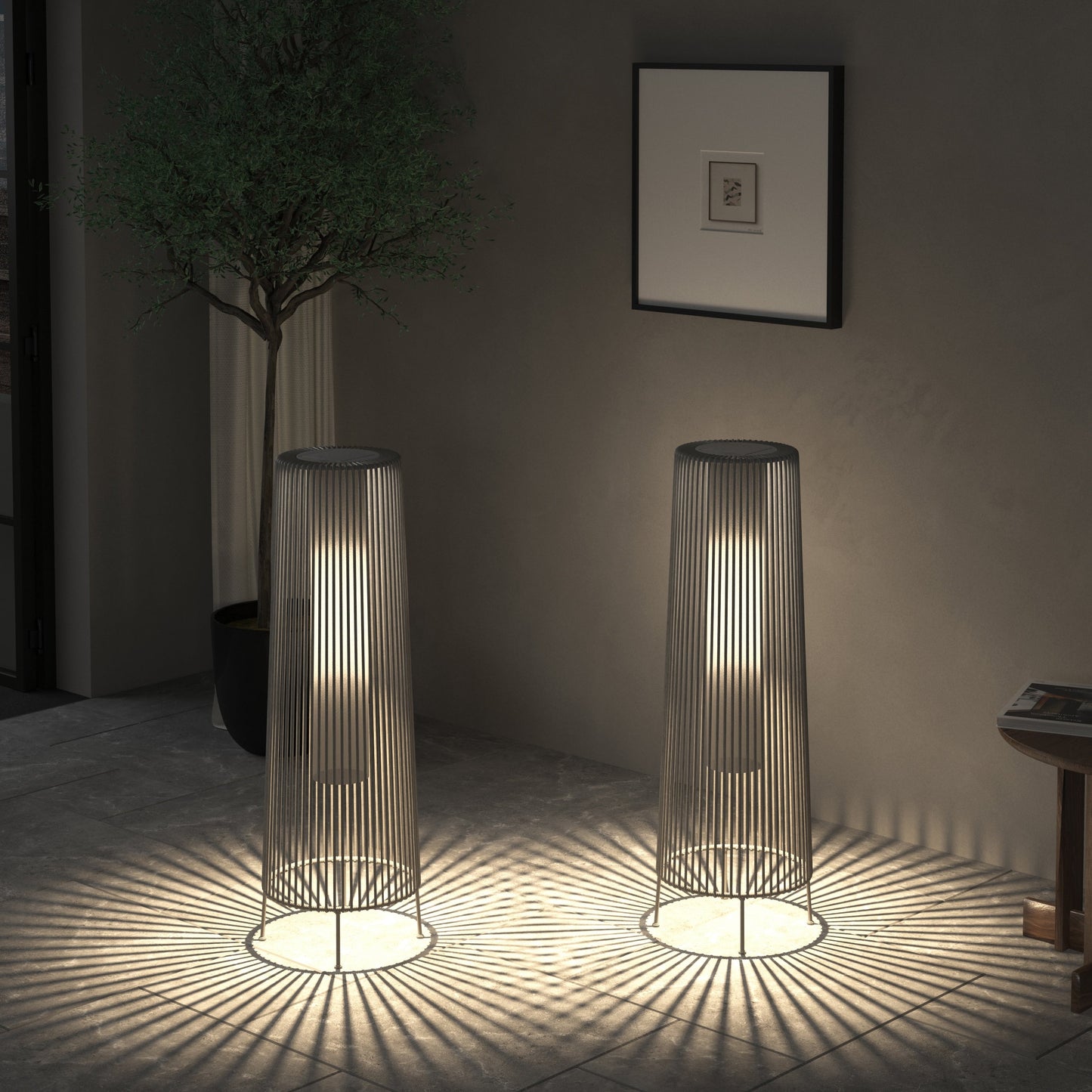 Lot de 2 lampadaires solaires d'extérieur