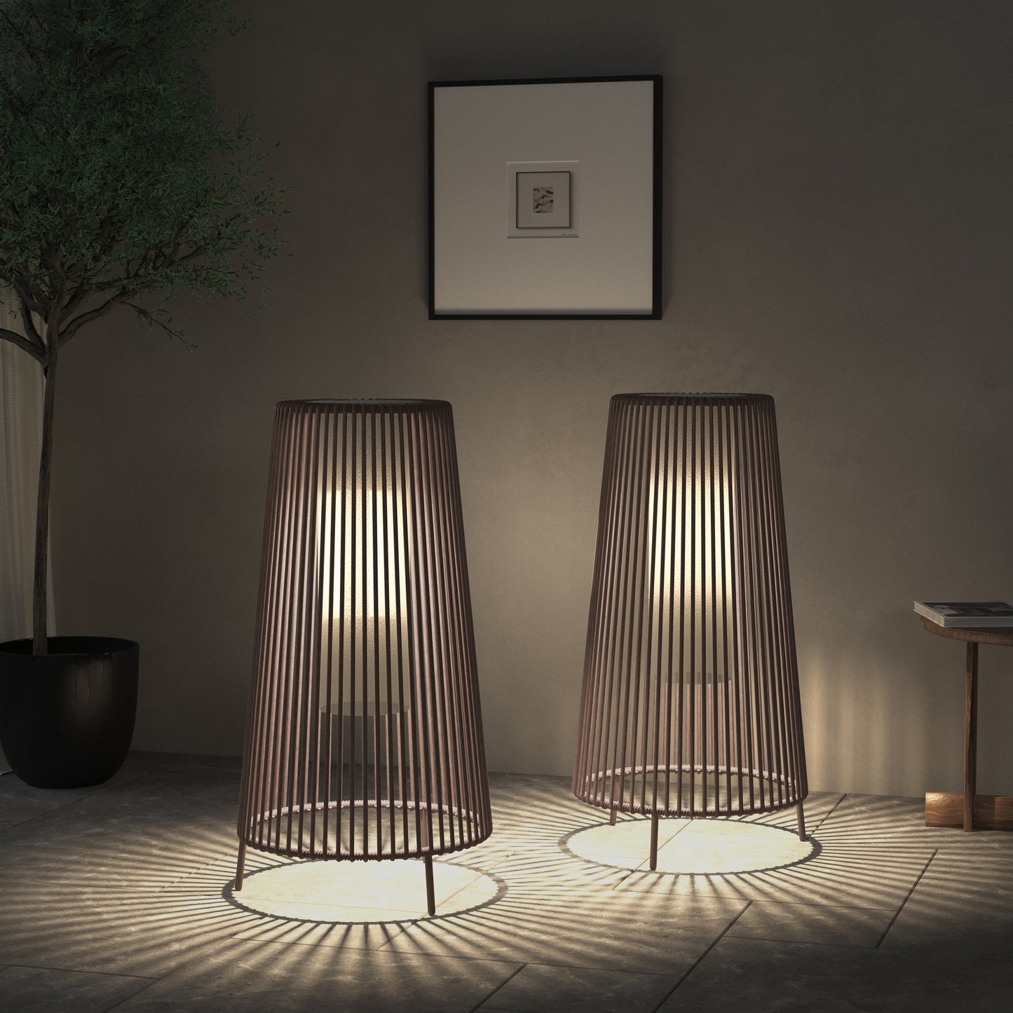 Lot de 2 lampadaires solaires d'extérieur