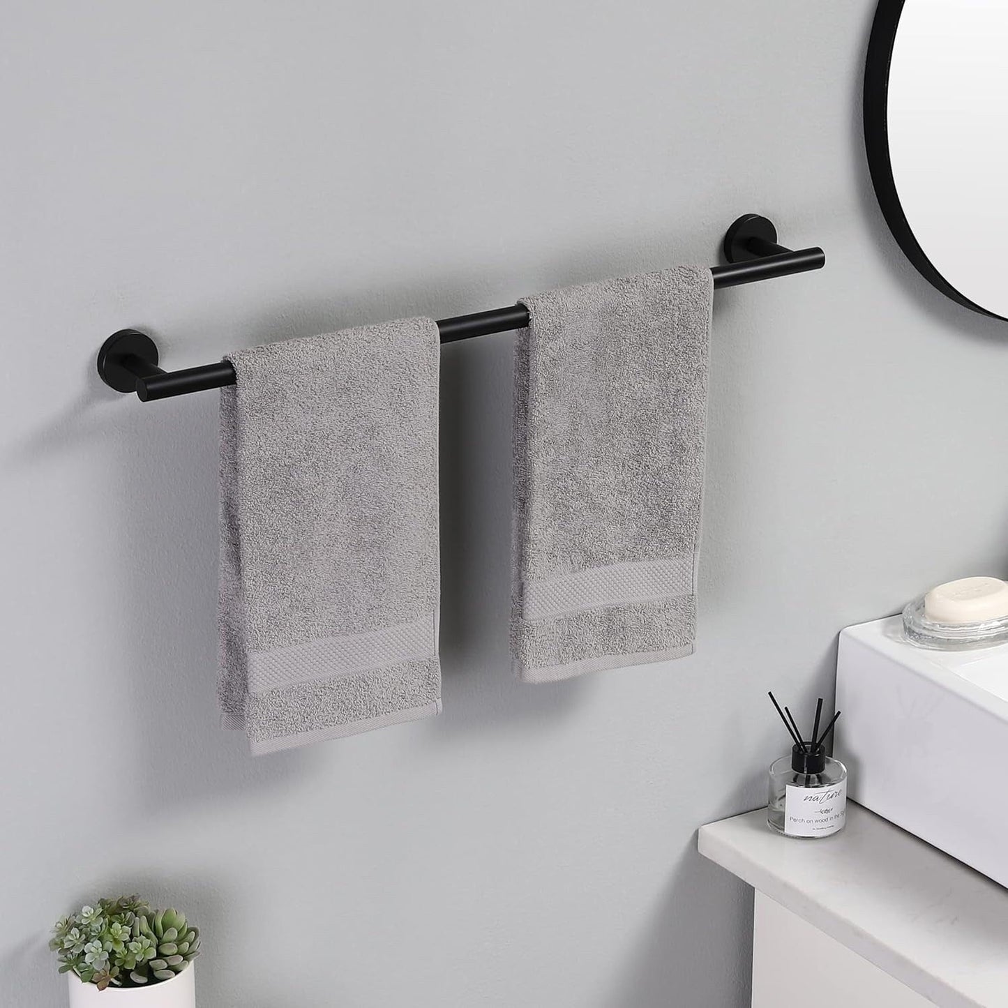 Porte-serviettes mural en acier inoxydable 304