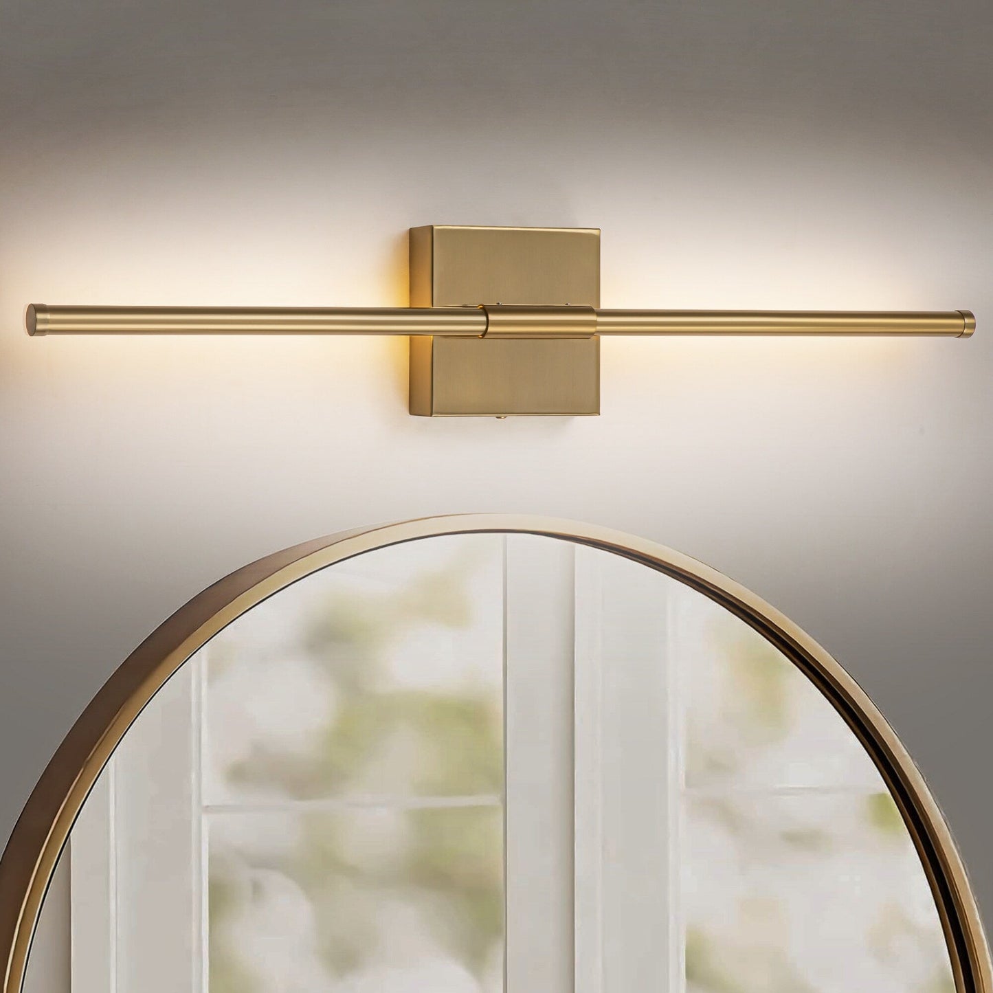 Applique murale de salle de bain à 1 lumière, linéaire et moderne, à intensité variable, à DEL intégrée, de 23,6 po