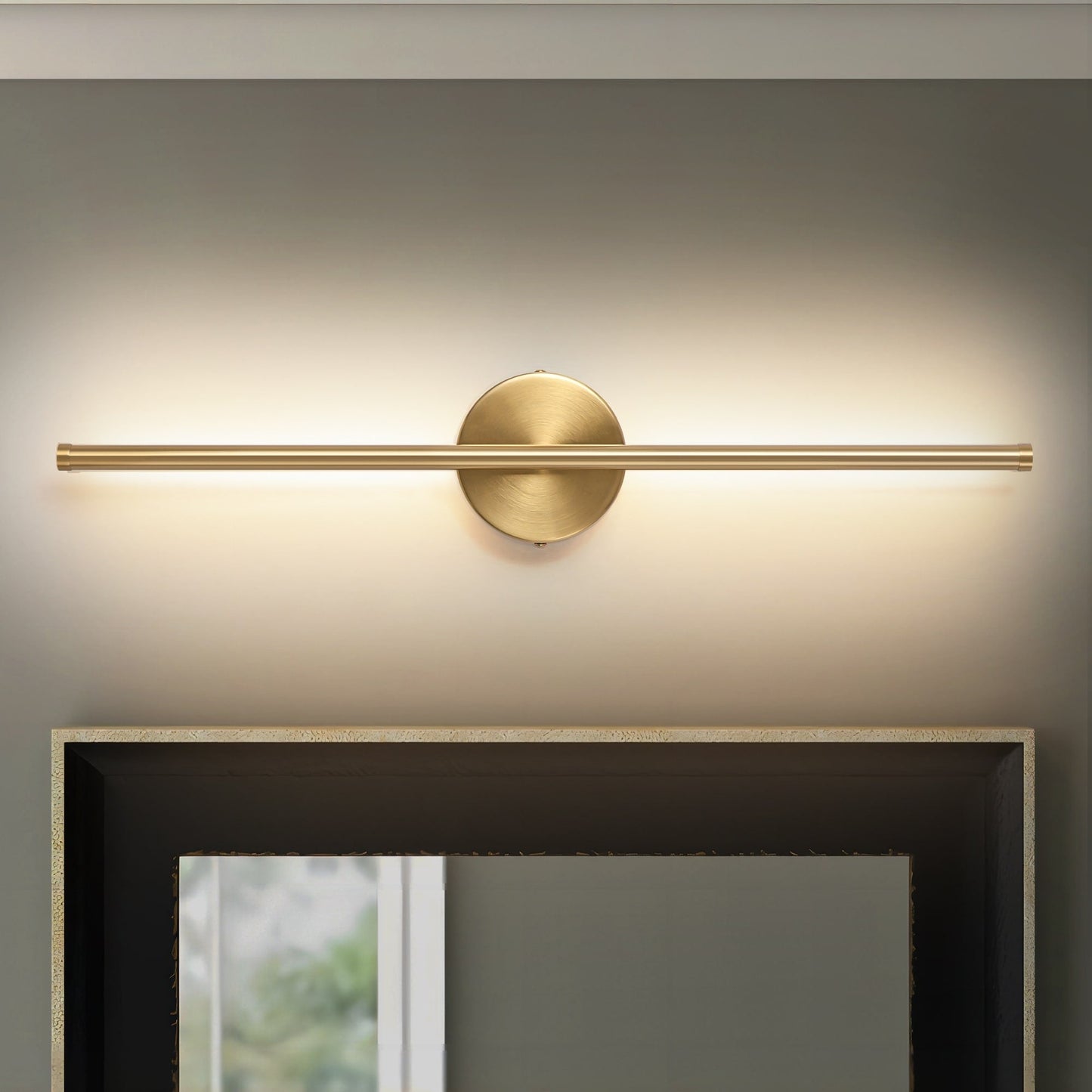 Applique murale de salle de bain à 1 lumière, linéaire et moderne, à intensité variable, à DEL intégrée, de 23,6 po