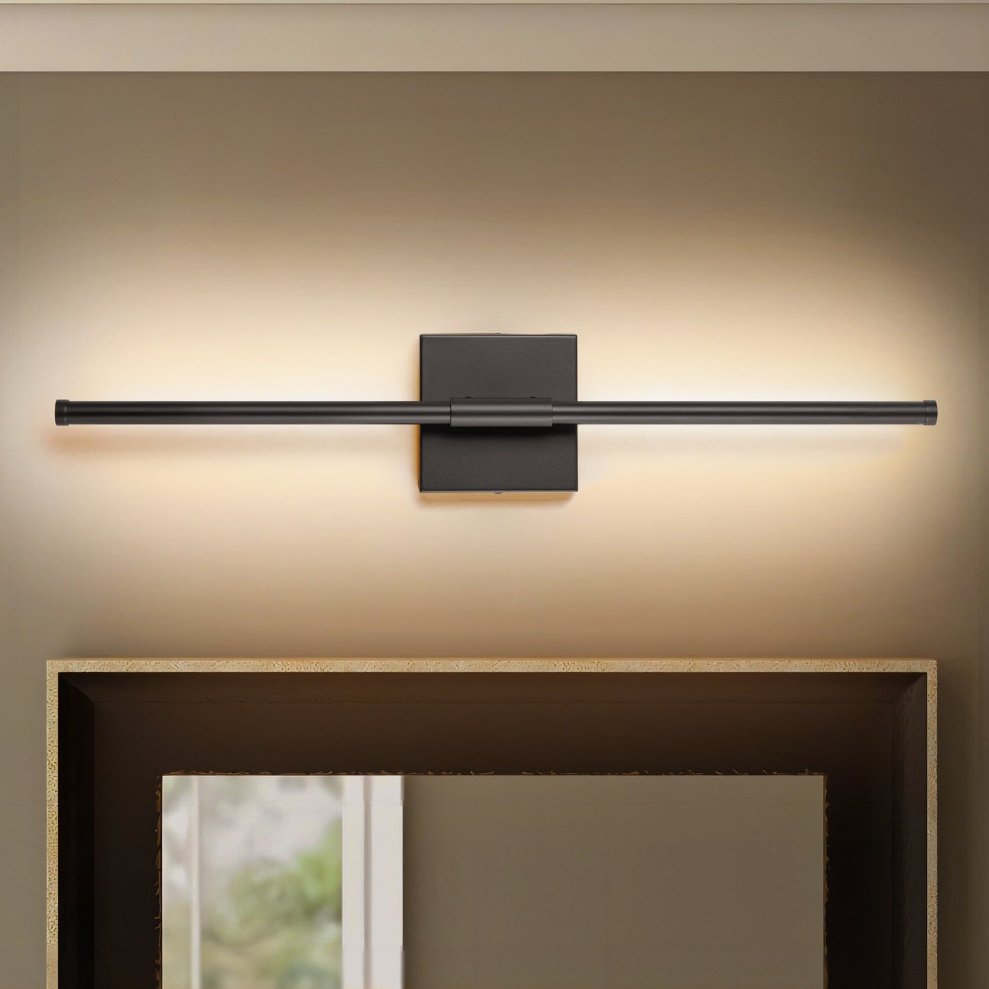 Applique murale de salle de bain à 1 lumière, linéaire et moderne, à intensité variable, à DEL intégrée, de 23,6 po