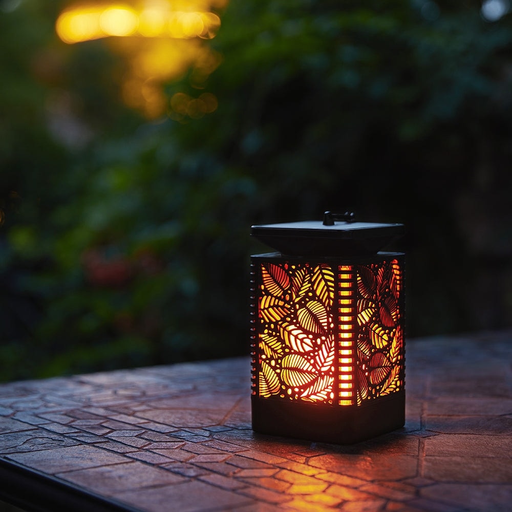 Lanterne solaire d'extérieur WaLensee avec flamme vacillante (lot de 2)