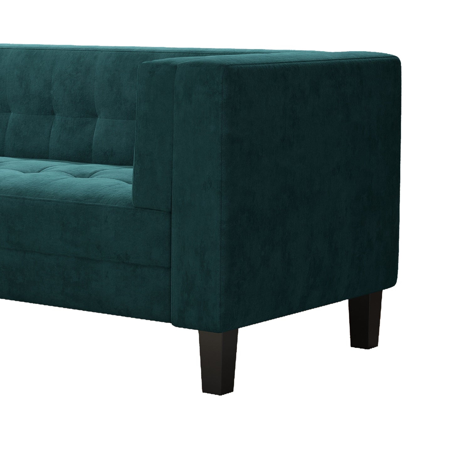 Velvet Button Tufted 3-seater Sofa with Hardwood Frame