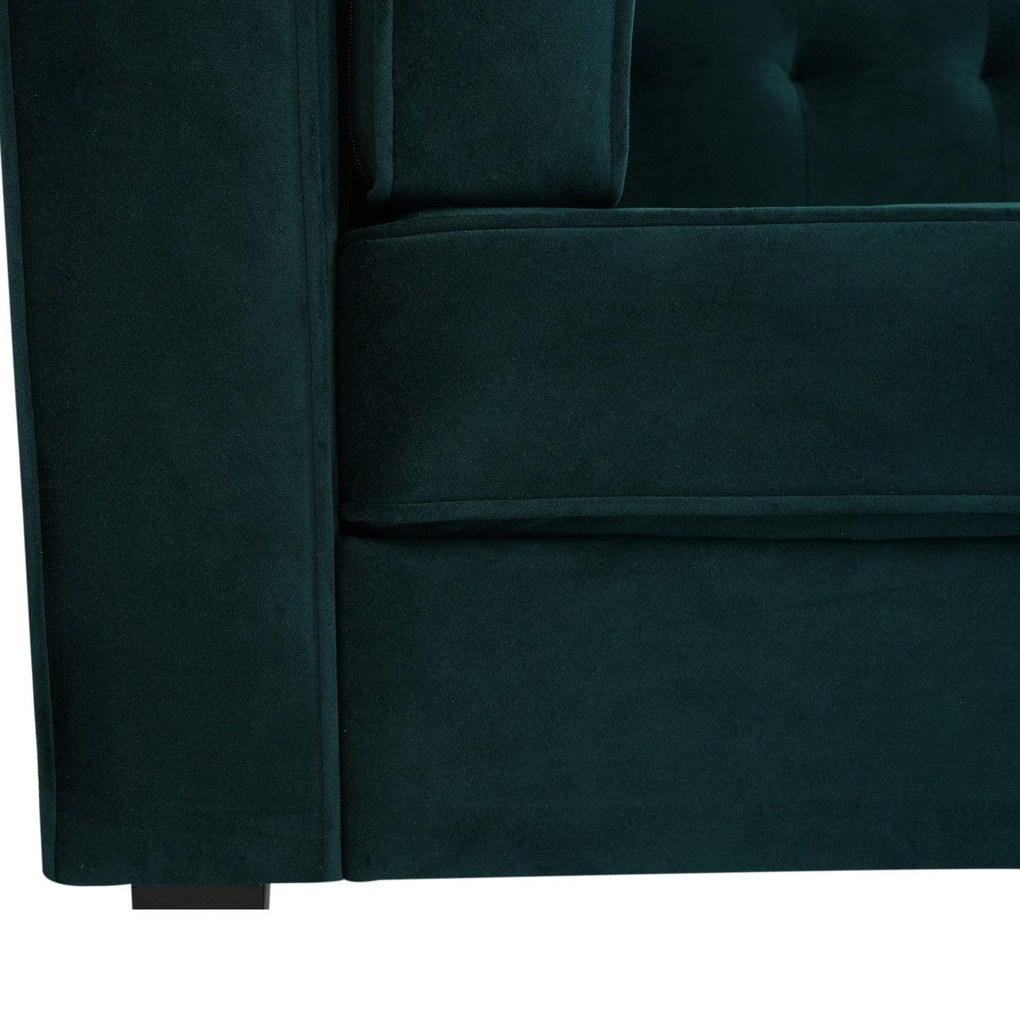 Velvet Button Tufted 3-seater Sofa with Hardwood Frame