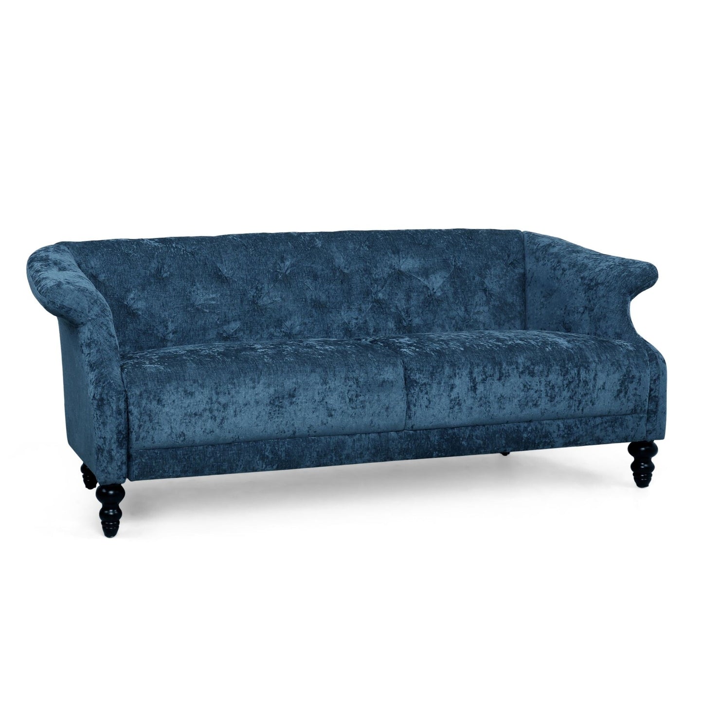 Velvet Loveseat Flared Arms Tufted Sofa with Deep Seat