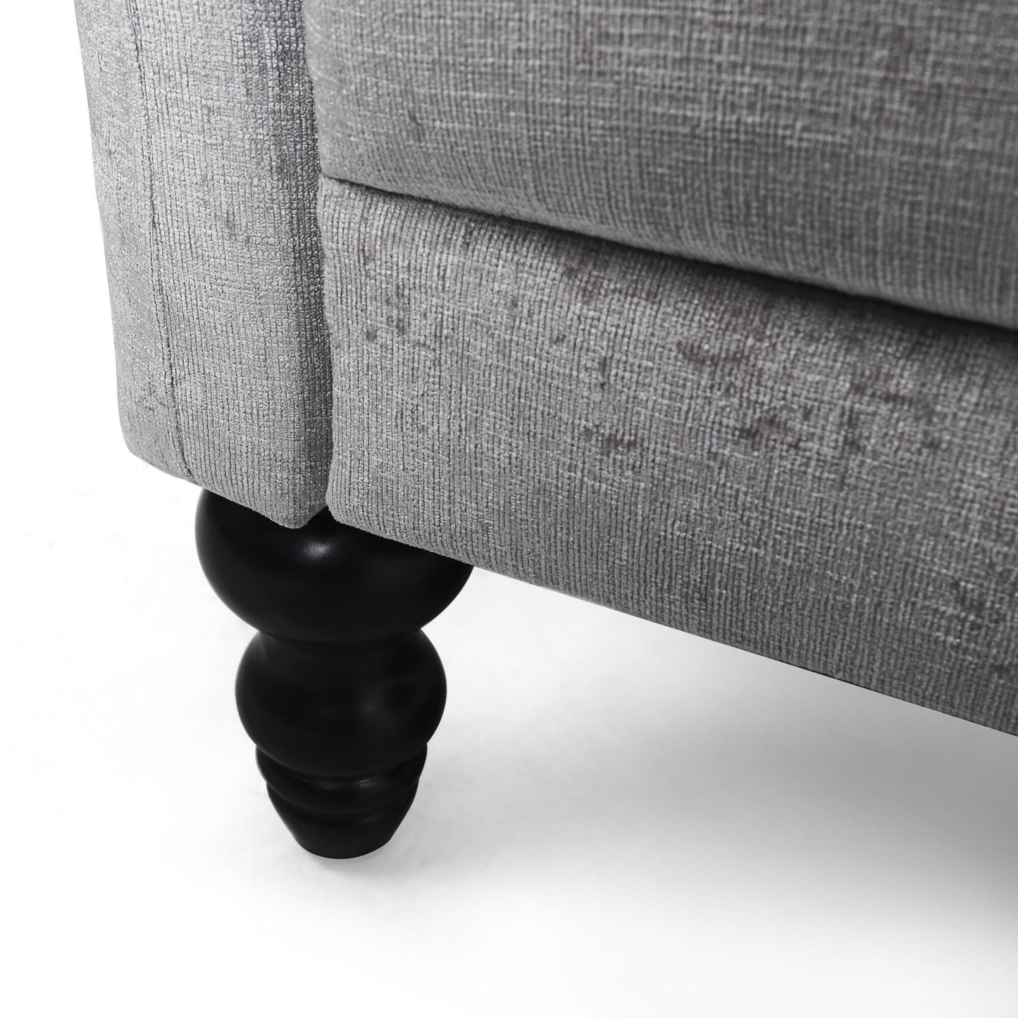 Velvet Loveseat Flared Arms Tufted Sofa with Deep Seat