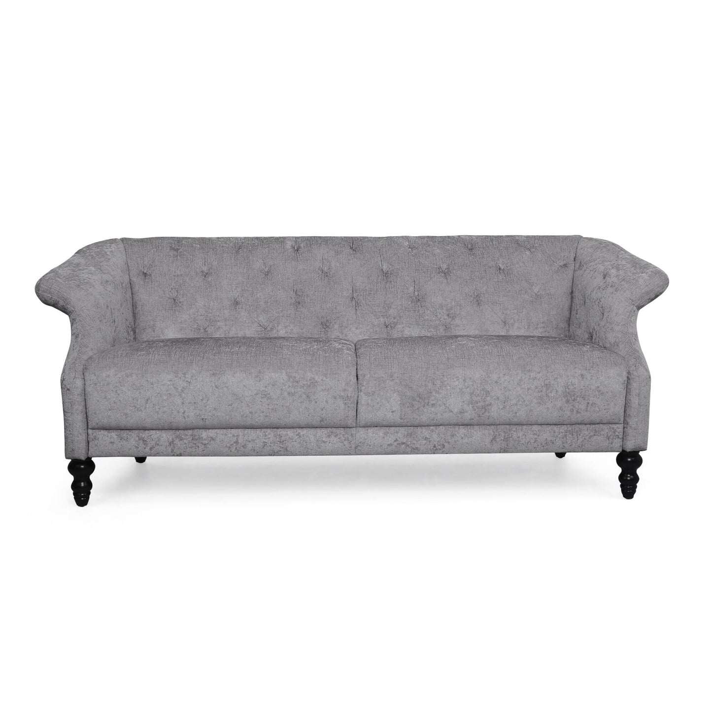 Velvet Loveseat Flared Arms Tufted Sofa with Deep Seat