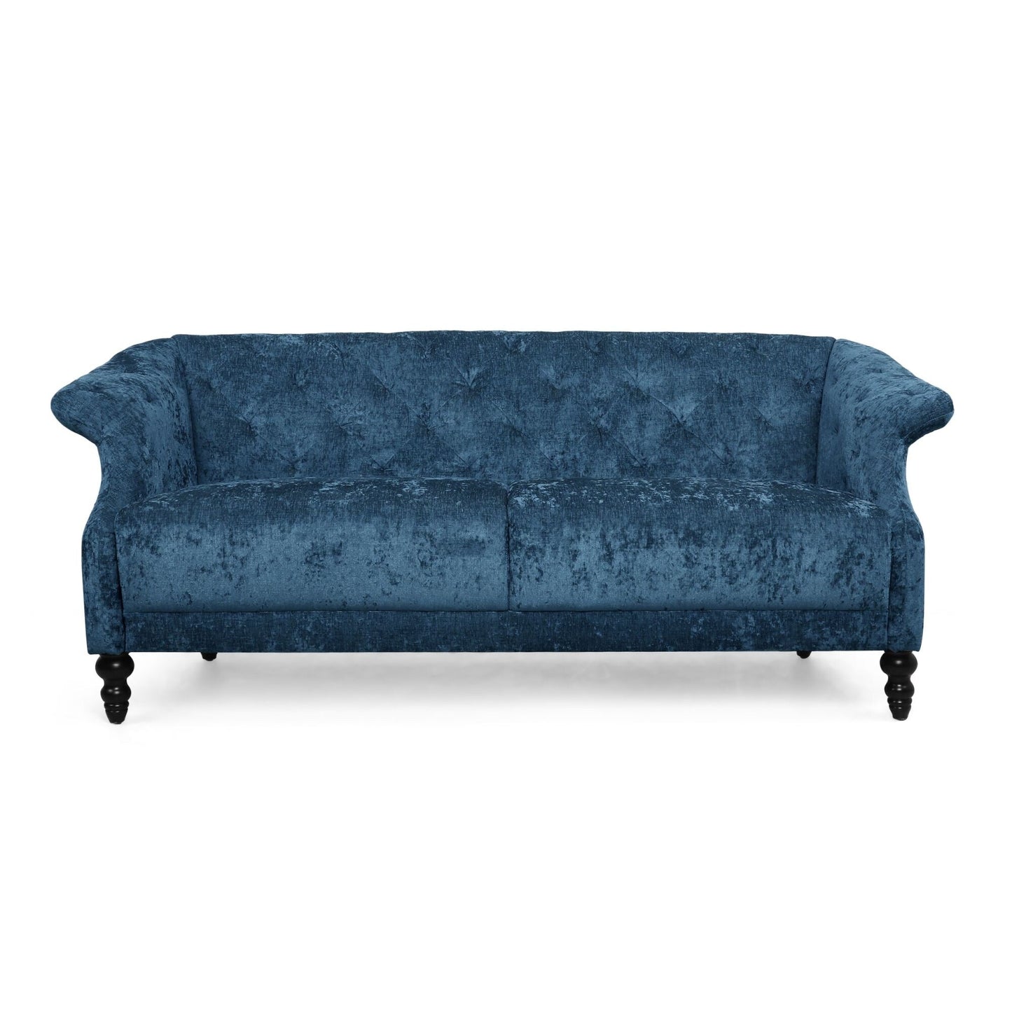 Velvet Loveseat Flared Arms Tufted Sofa with Deep Seat