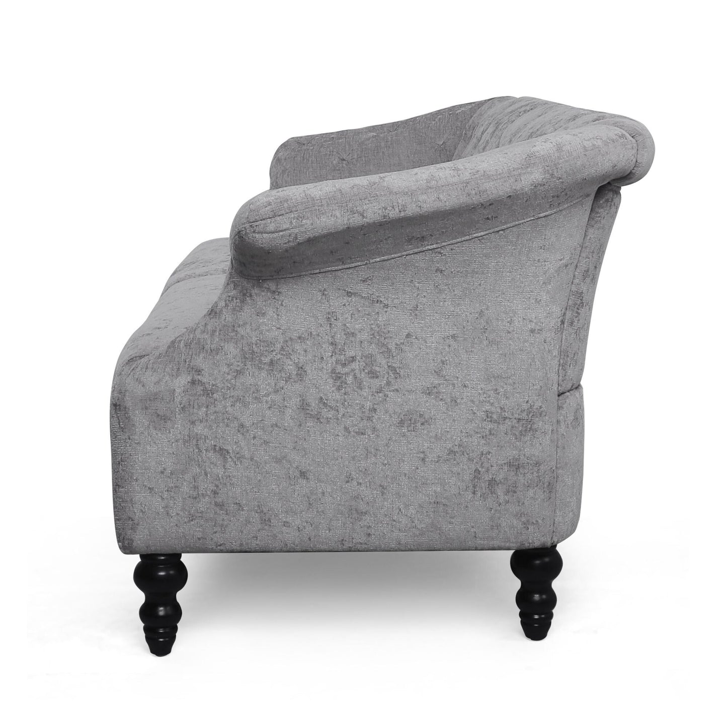 Velvet Loveseat Flared Arms Tufted Sofa with Deep Seat