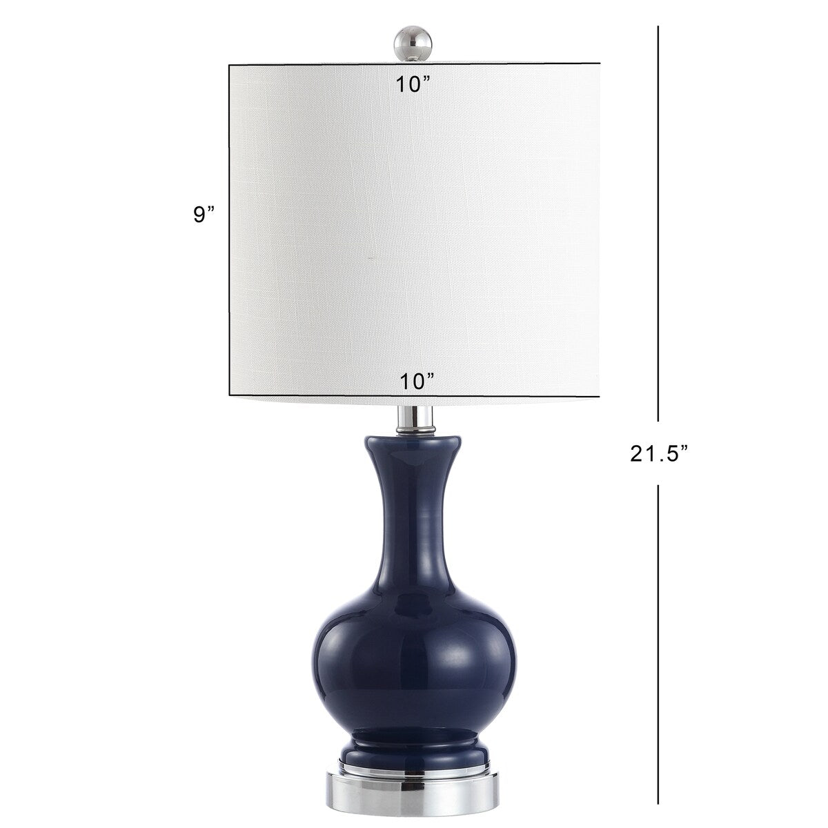 Lampe de table à LED Vermont 22 en verre/métal, blanche (lot de 2) par JONATHAN Y