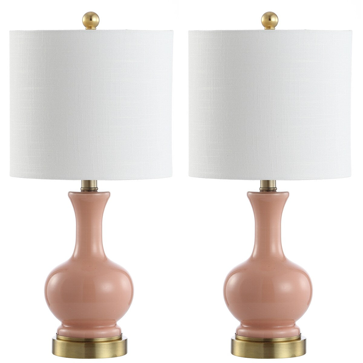 Lampe de table à LED Vermont 22 en verre/métal, blanche (lot de 2) par JONATHAN Y
