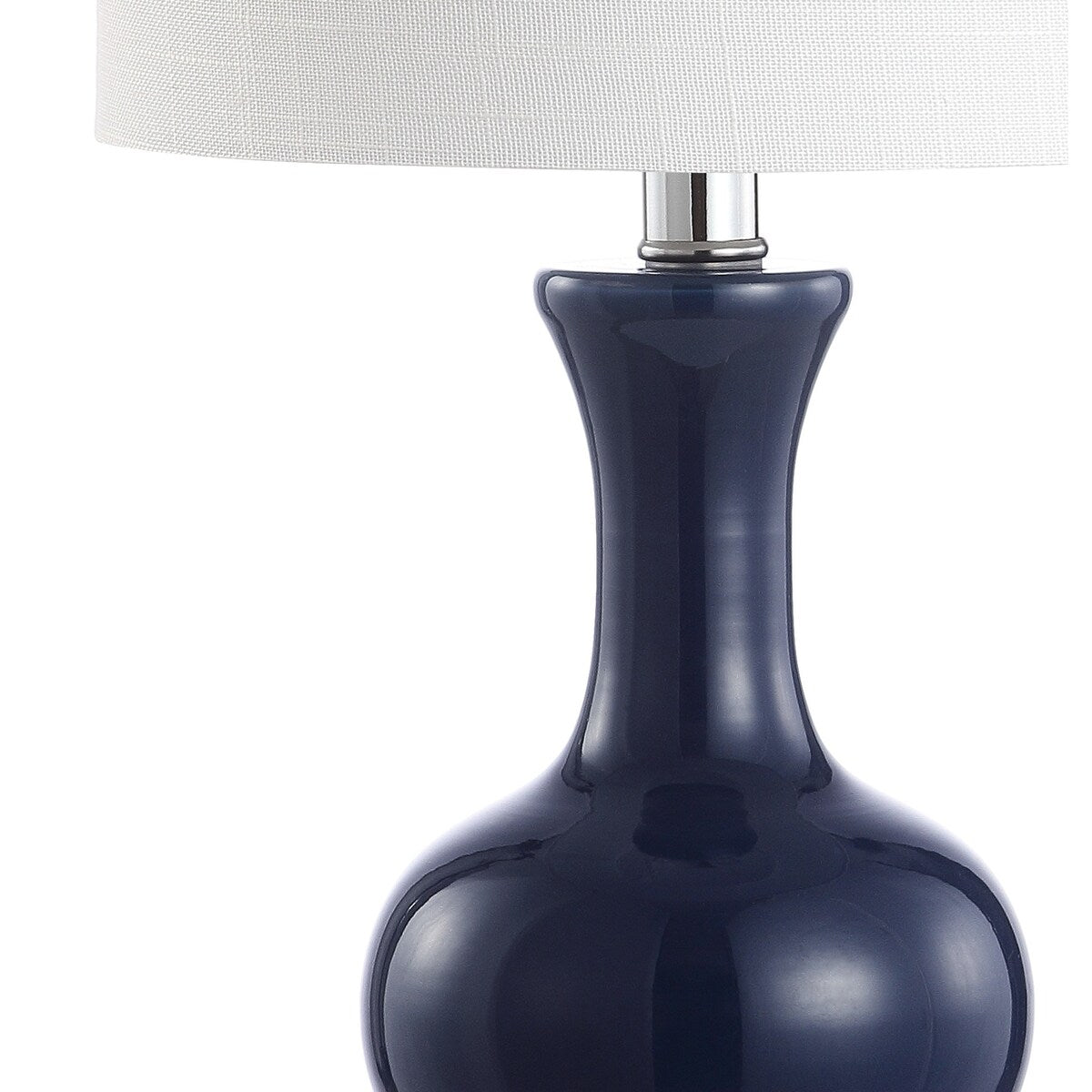 Lampe de table à LED Vermont 22 en verre/métal, blanche (lot de 2) par JONATHAN Y