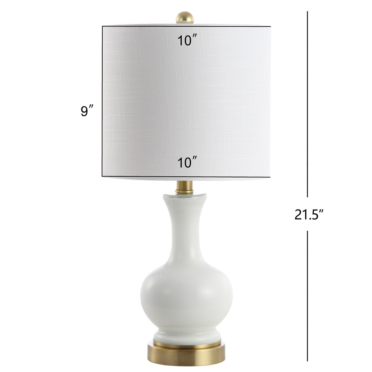 Lampe de table à LED Vermont 22 en verre/métal, blanche (lot de 2) par JONATHAN Y