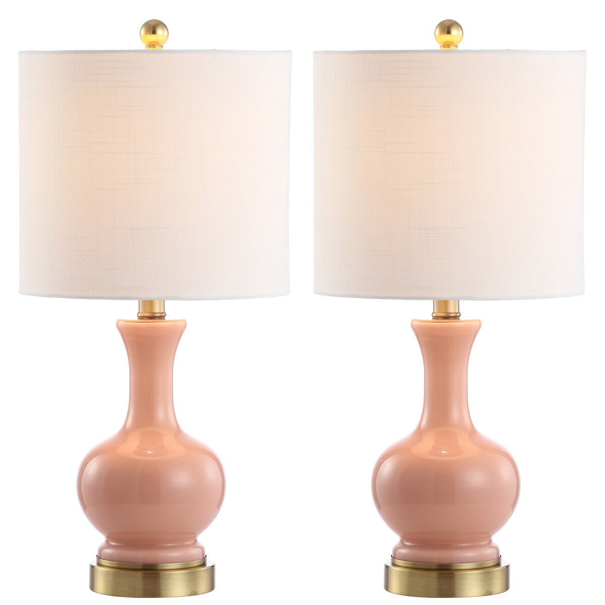 Lampe de table à LED Vermont 22 en verre/métal, blanche (lot de 2) par JONATHAN Y