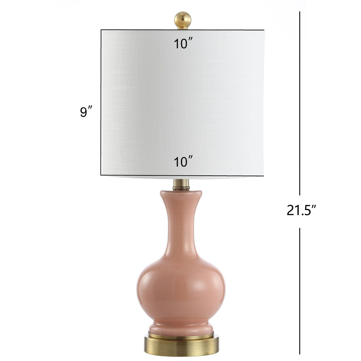 Lampe de table à LED Vermont 22 en verre/métal, blanche (lot de 2) par JONATHAN Y