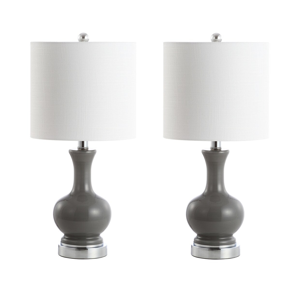 Lampe de table à LED Vermont 22 en verre/métal, blanche (lot de 2) par JONATHAN Y