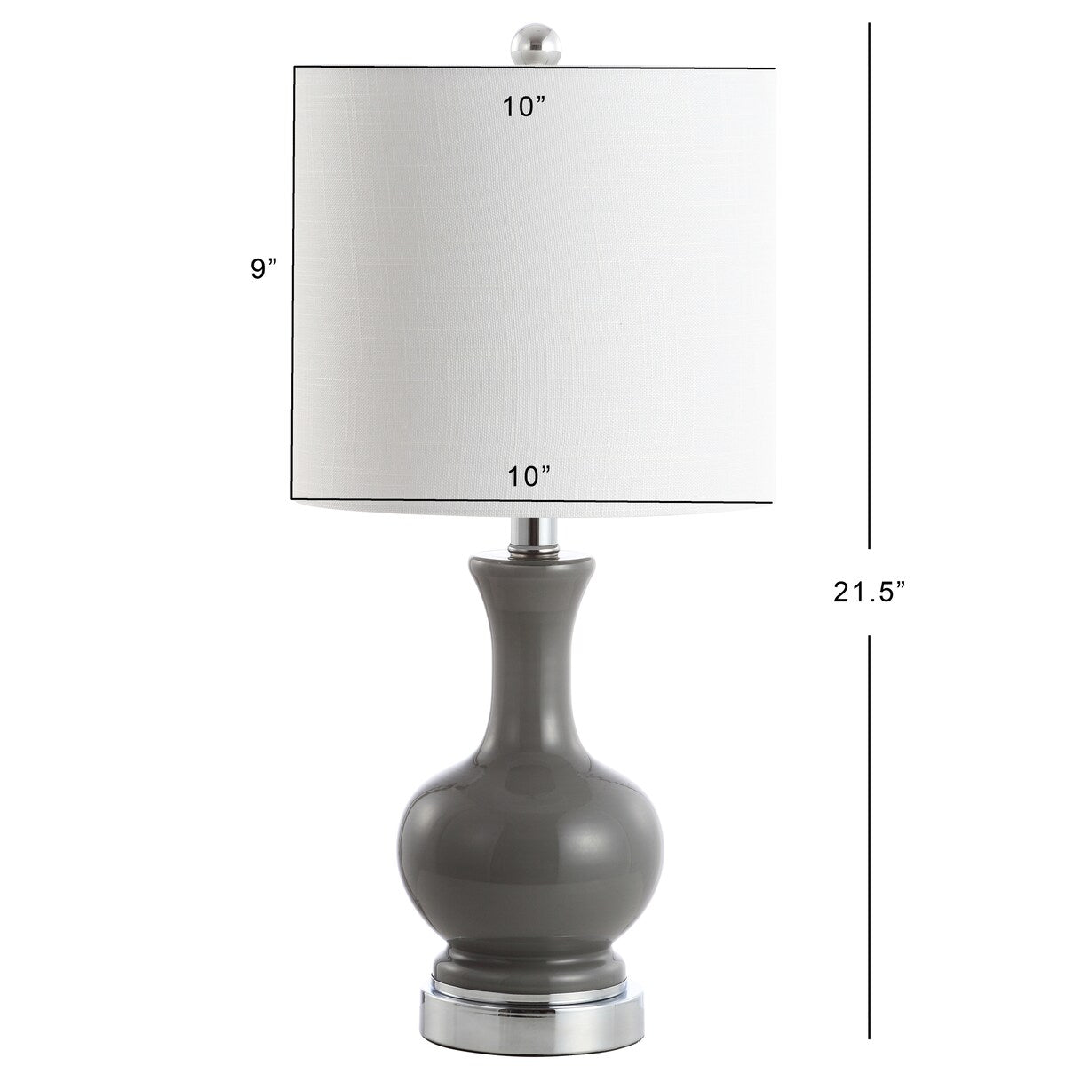 Lampe de table à LED Vermont 22 en verre/métal, blanche (lot de 2) par JONATHAN Y