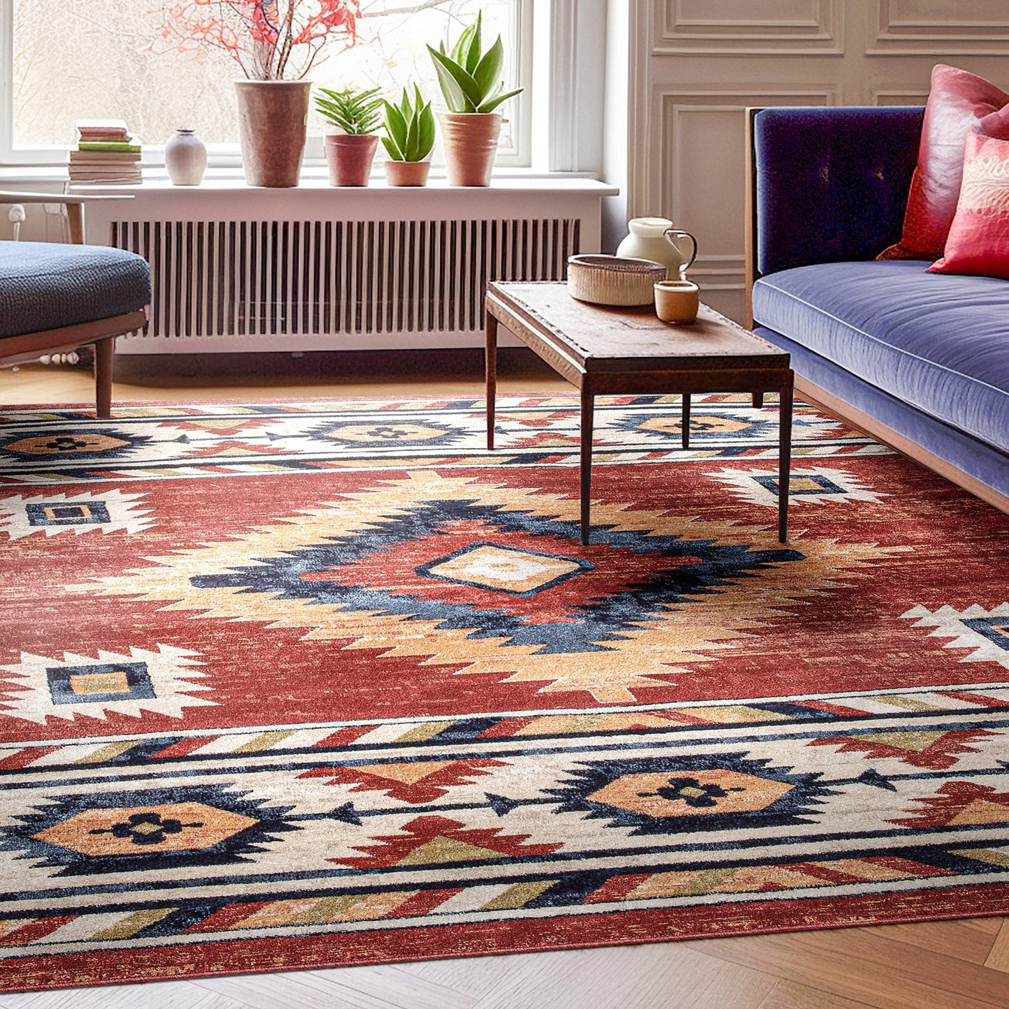 Tapis tribal du sud-ouest de Tulsa Lea bien tissé